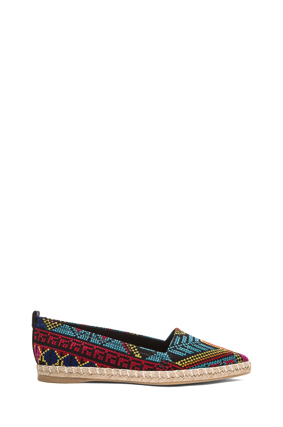 Image 1 of Nicholas Kirkwood Mexican Embroidered Twill Espadrilles in Blue & Yellow