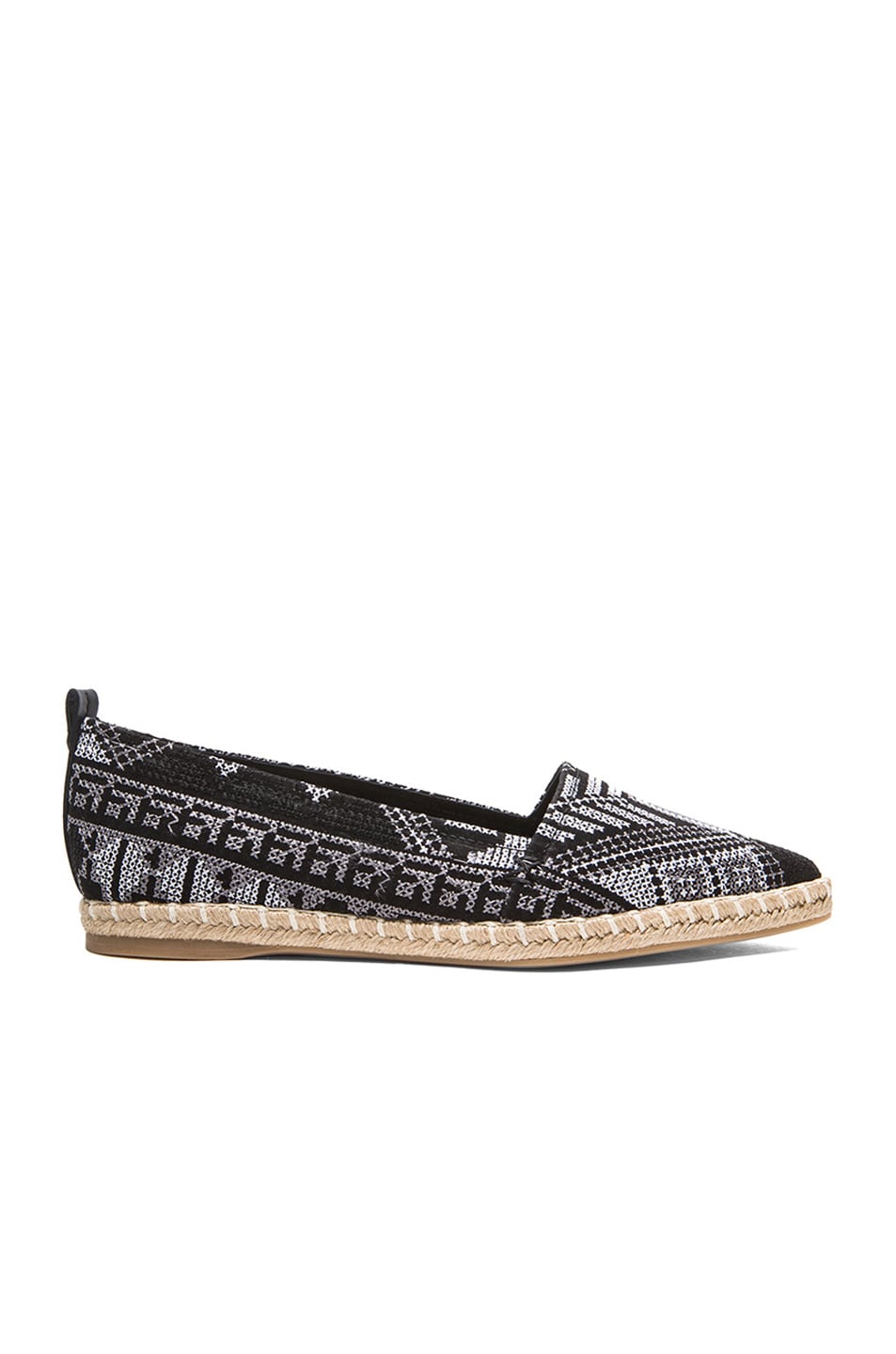 Image 1 of Nicholas Kirkwood Mexican Embroidered Twill Espadrilles in Black