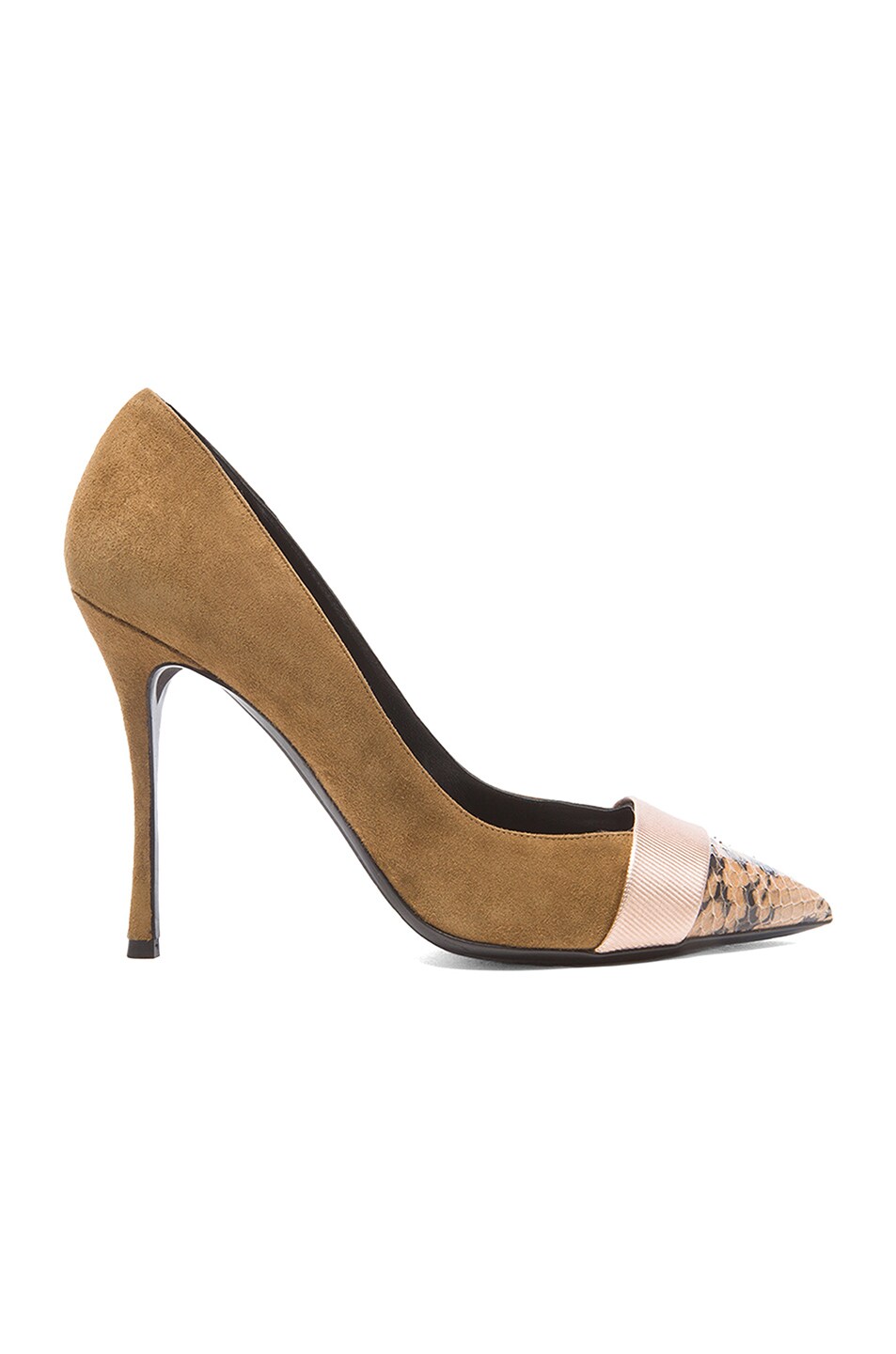 Image 1 of Nicholas Kirkwood Triband Suede Pumps in Champagne
