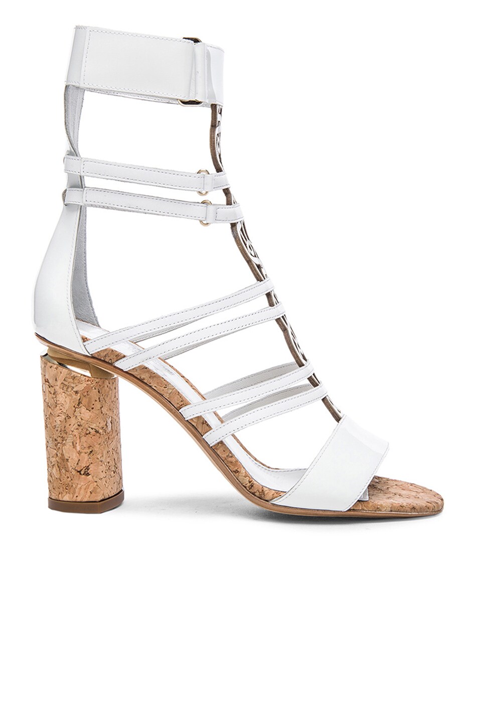 Image 1 of Nicholas Kirkwood x Peter Pilotto Patent Leather Heels in White Laser Cut