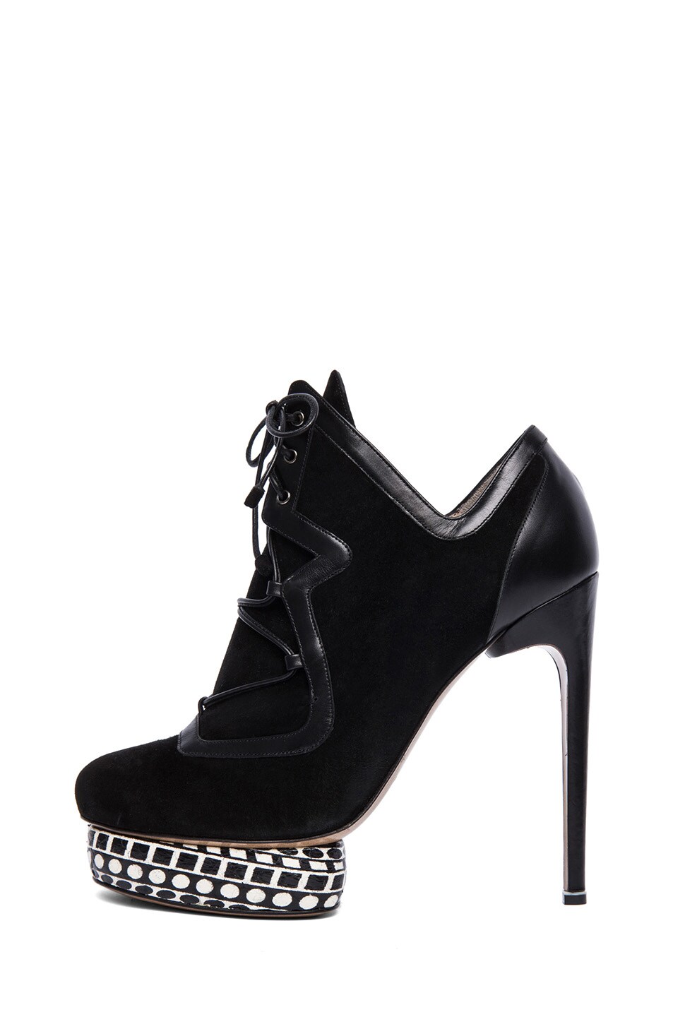 Nicholas Kirkwood Suede Platform Ankle Boots in Black | FWRD