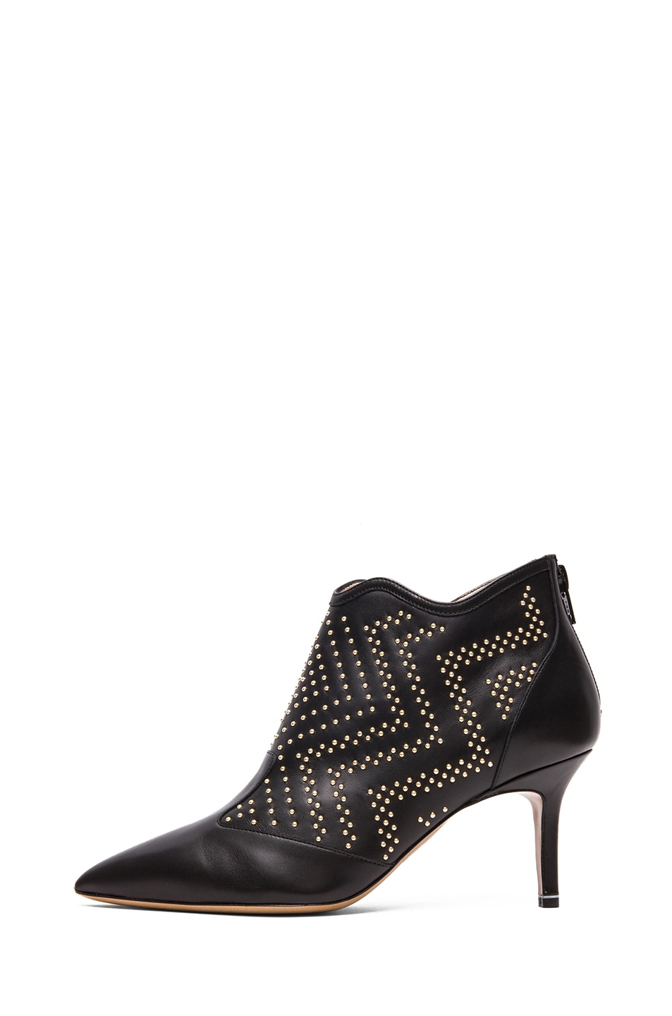 Image 1 of Nicholas Kirkwood Leather Studded Ankle Boots in Black & Gold
