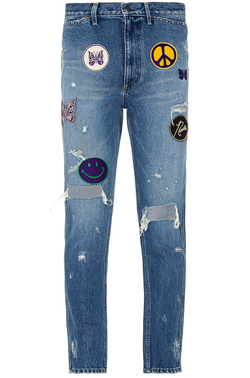 Image 1 of Needles Assorted Patches Slim Jean in Indigo