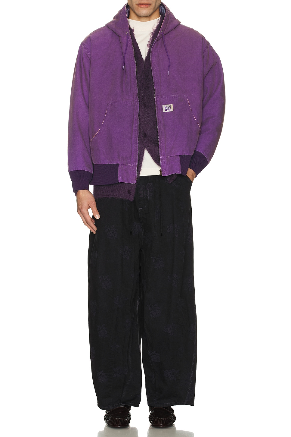 Image 1 of Needles Ep Mohair Cardigan Solid in Purple