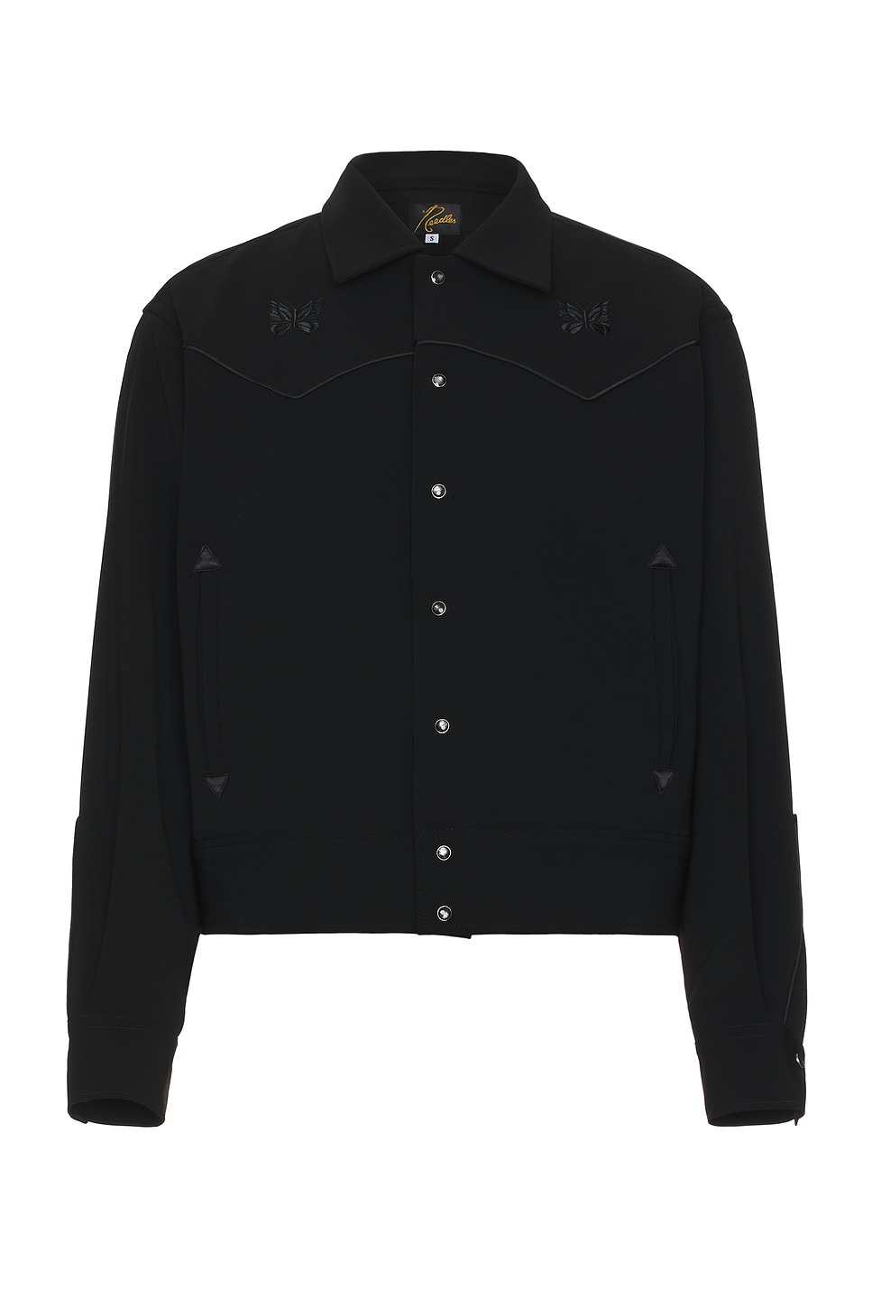 Piping Cowboy Jacket Double Cloth In Black in Black