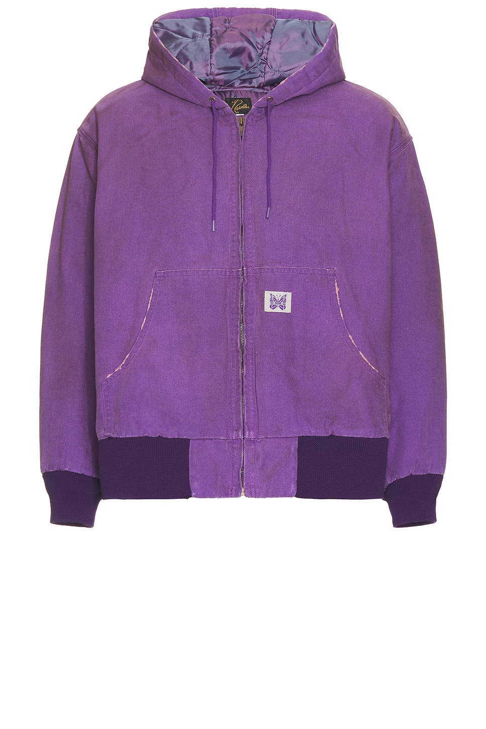 Image 1 of Needles Zipped Work Hoody 11Oz Cotton Oxford in Purple