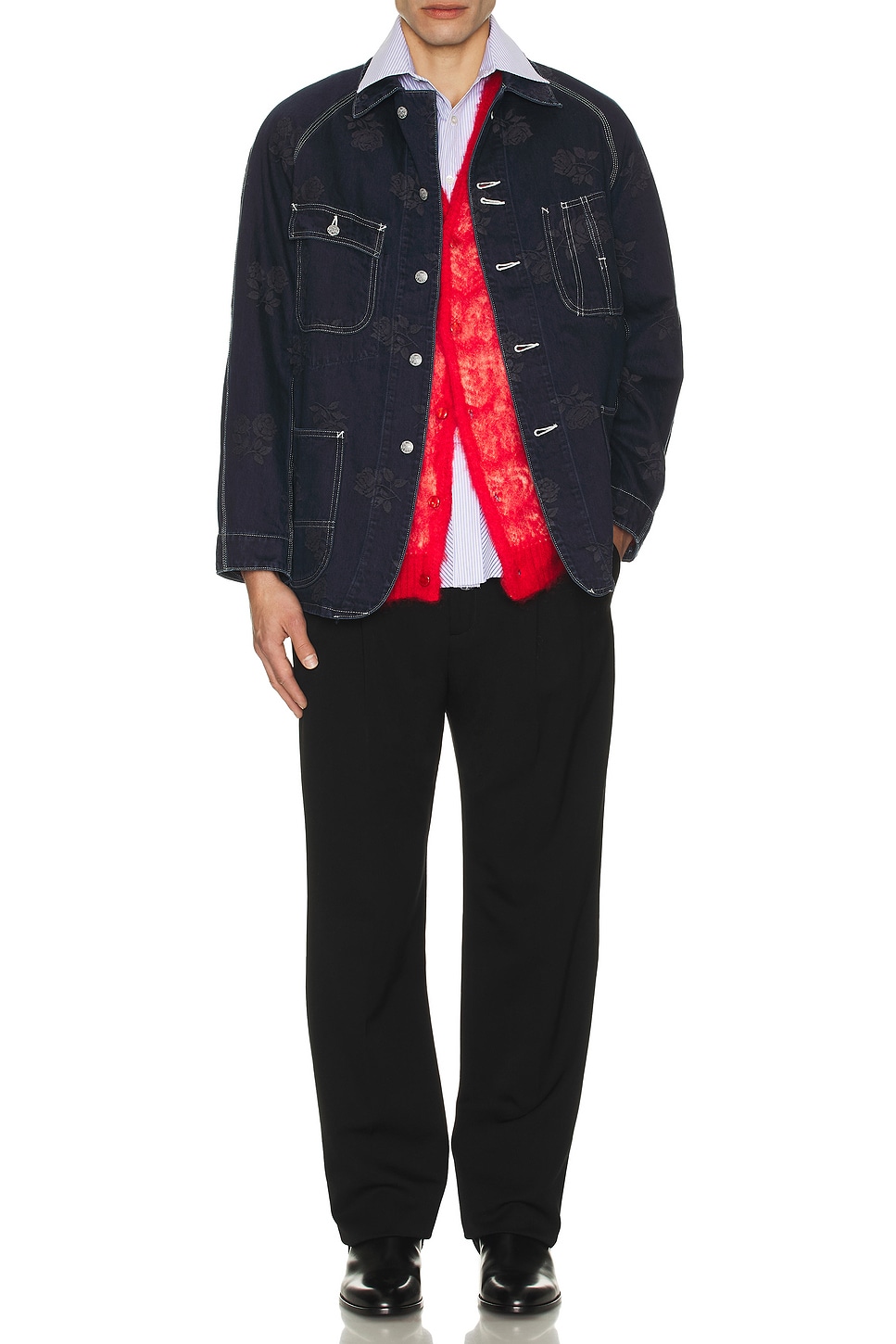 Image 1 of Needles Coverall 10Oz Denim Rose Jacket in Indigo
