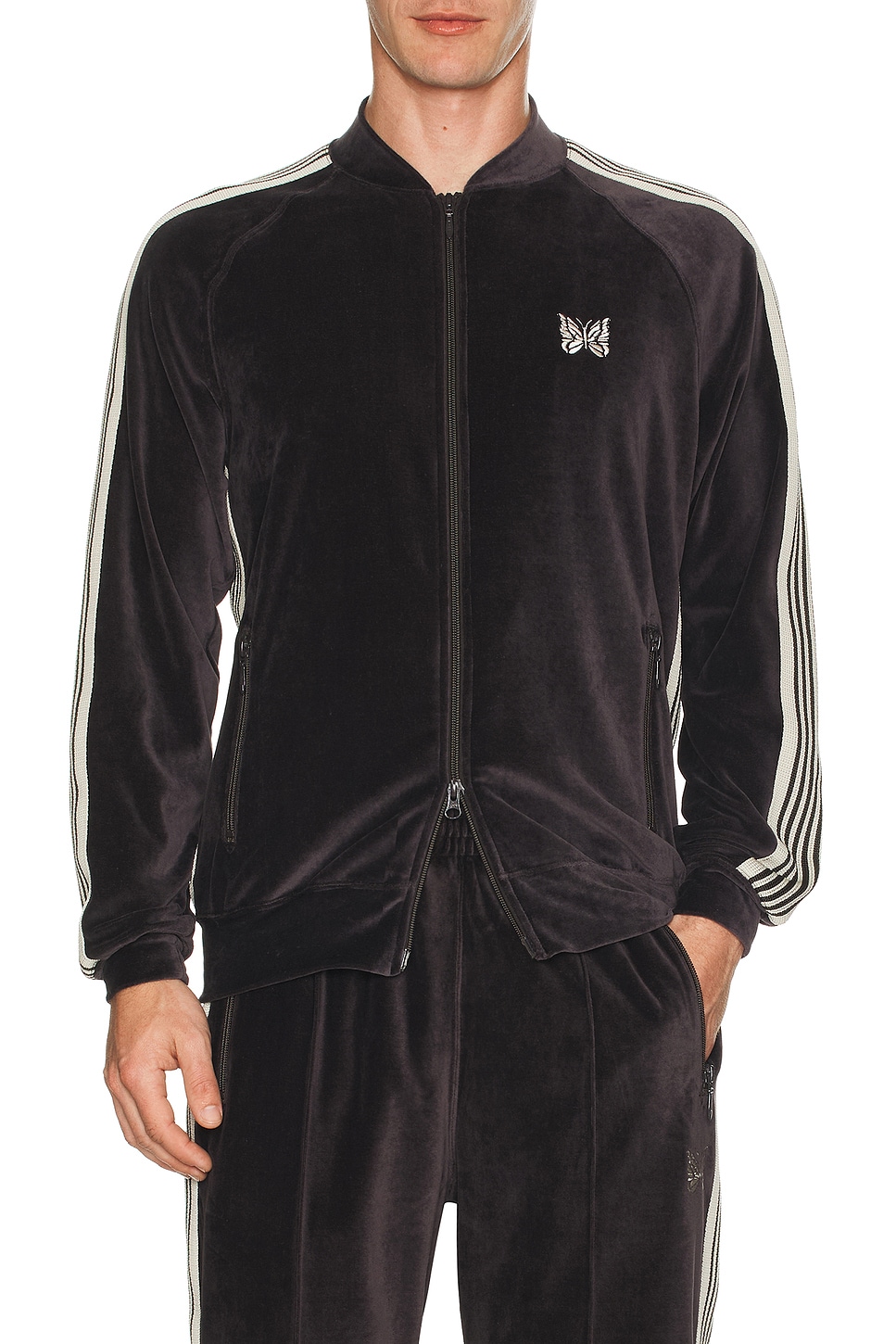 Rib Collar Track Jacket - Thumbnail 5