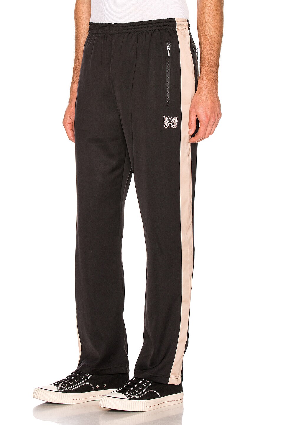 Image 1 of Needles Papillion Embroidered Side Line Track Pant in Black