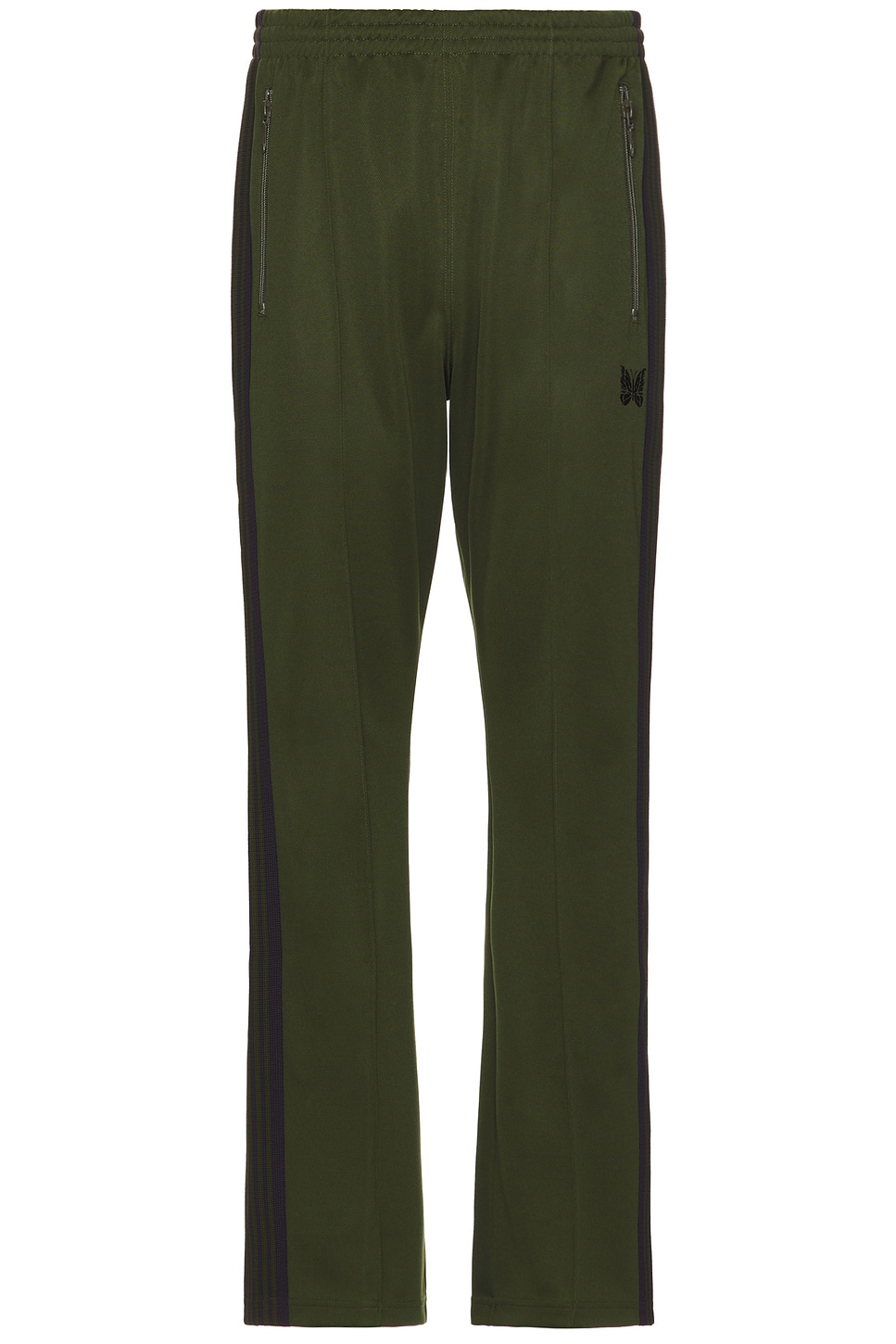 Boot-Cut Track Pant Poly Smooth in Dark Green