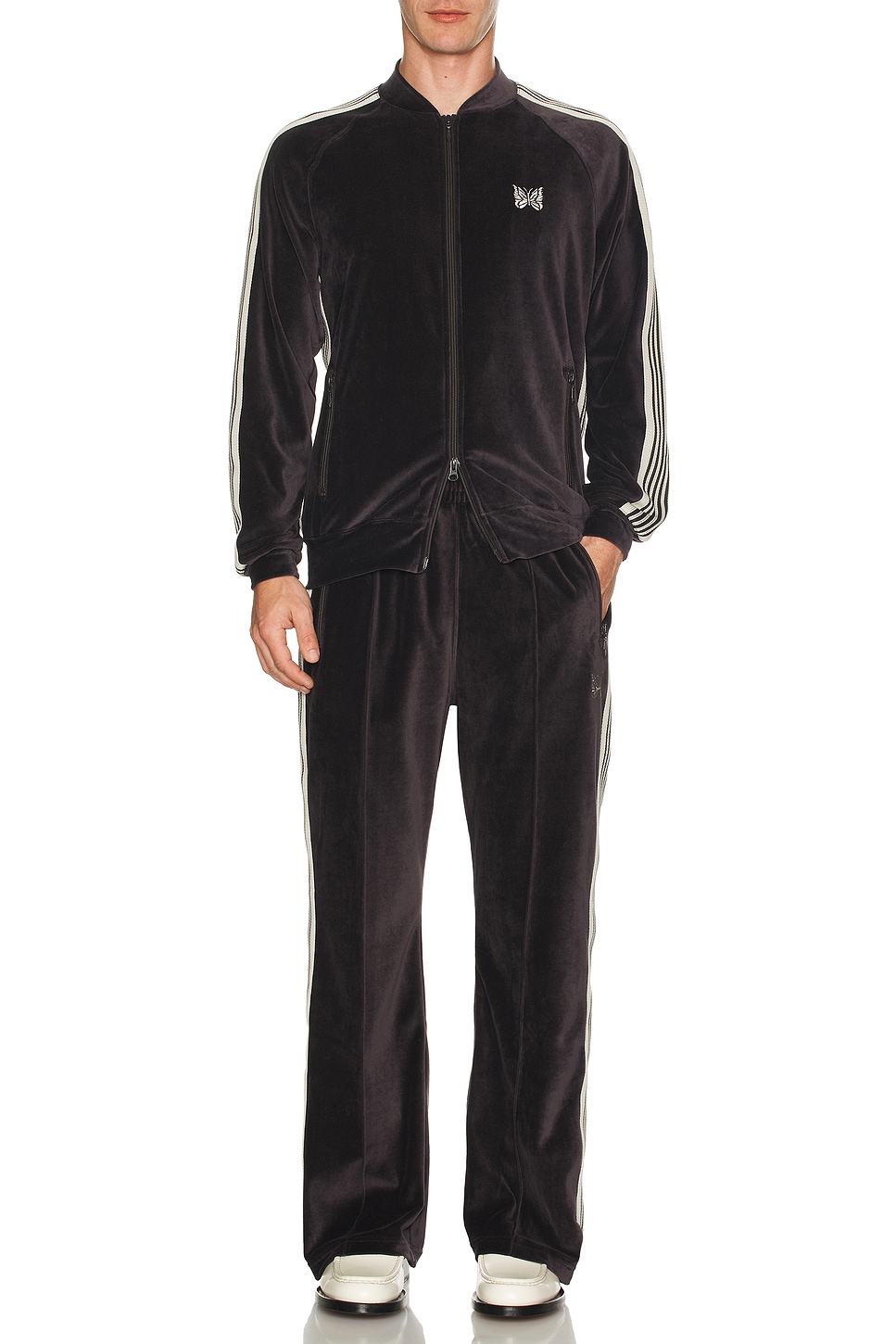 Image 1 of Needles Boot-Cut Track Pants in Charcoal