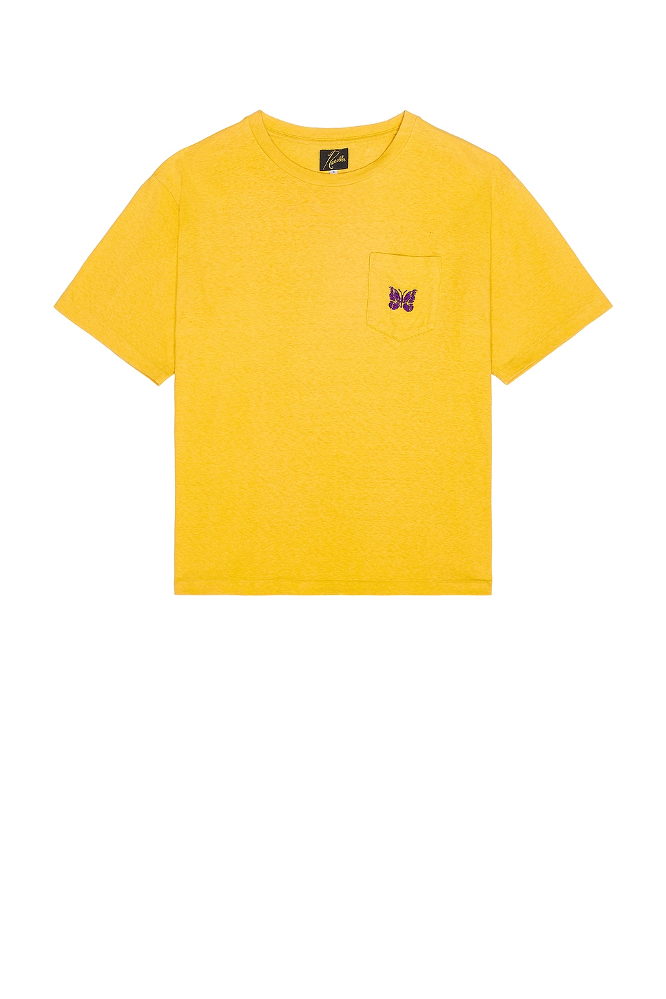 Image 1 of Needles Papillon Embroidered Pocket Tee in Yellow