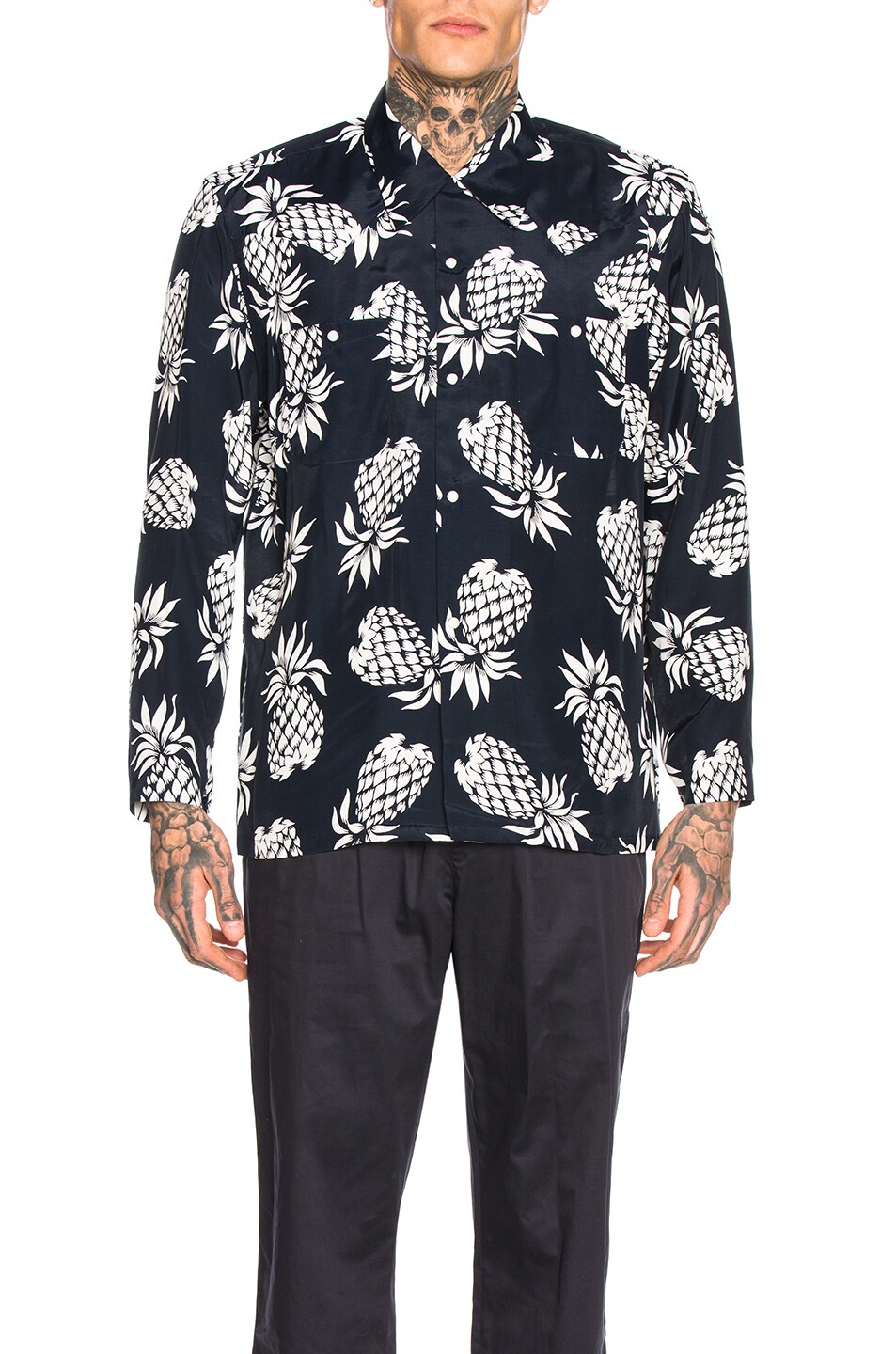 Image 1 of Needles One-Up Pineapple Cowboy Shirt in Navy