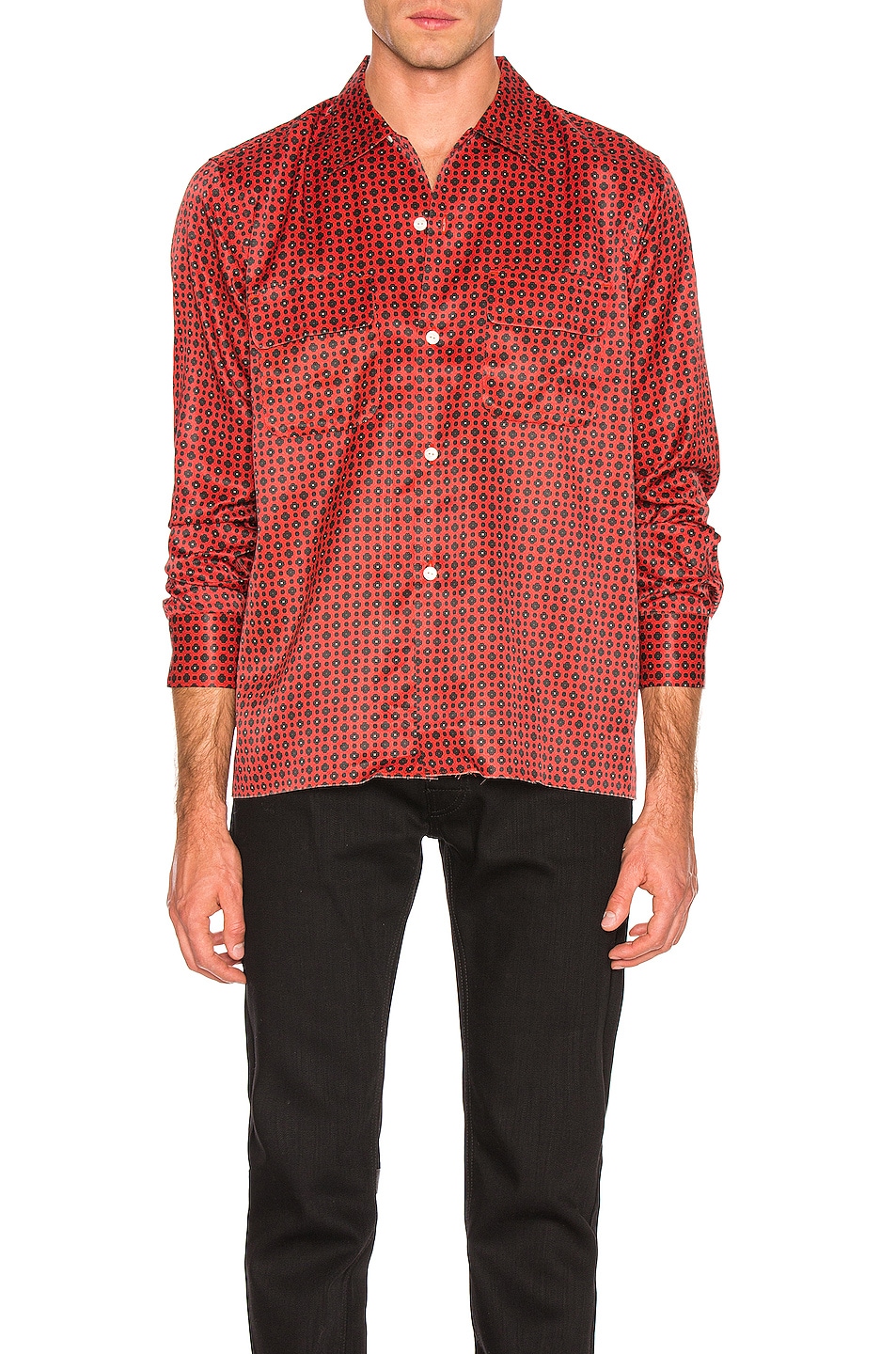 Image 1 of Needles Cut-Off Bottom Classic Shirt in Red