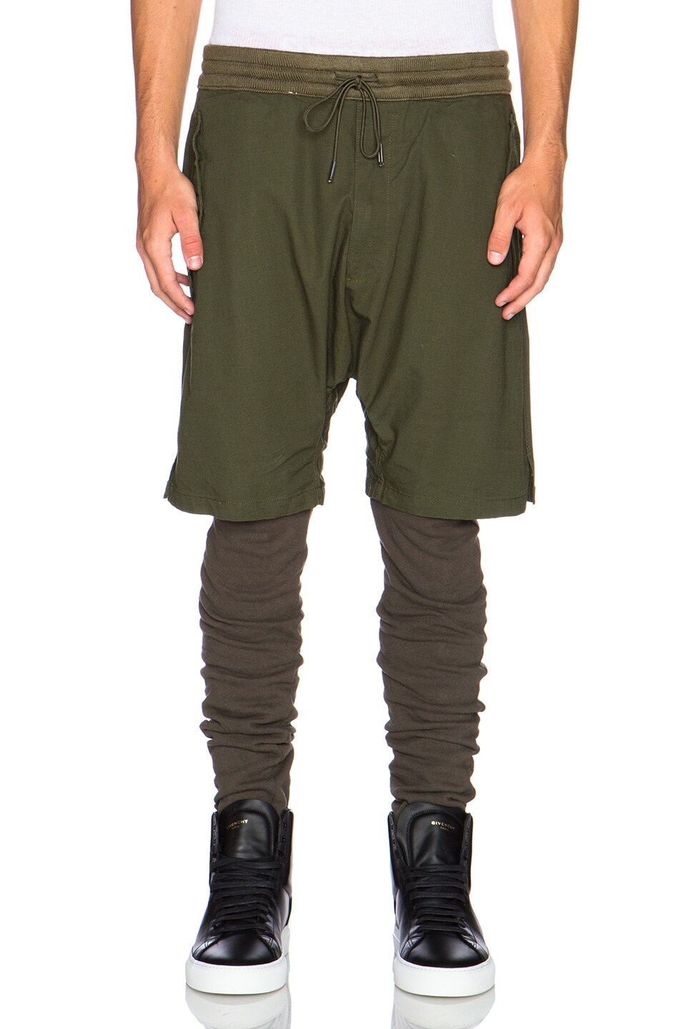 Image 1 of NLST Double Layer Shorts in Olive Drab