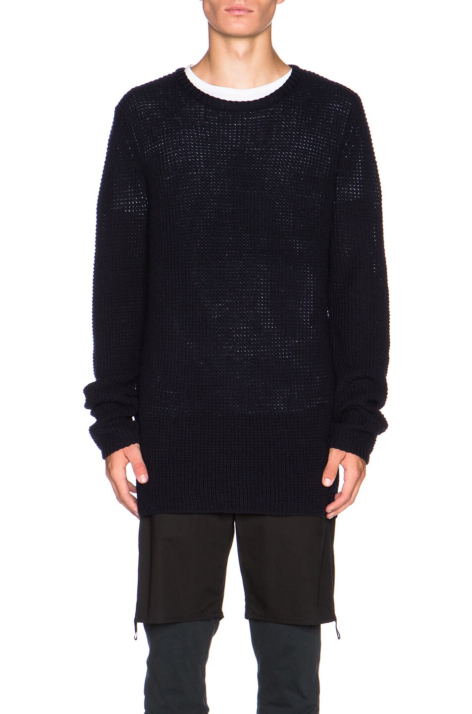 Image 1 of NLST Long Waffle Sweater in Navy