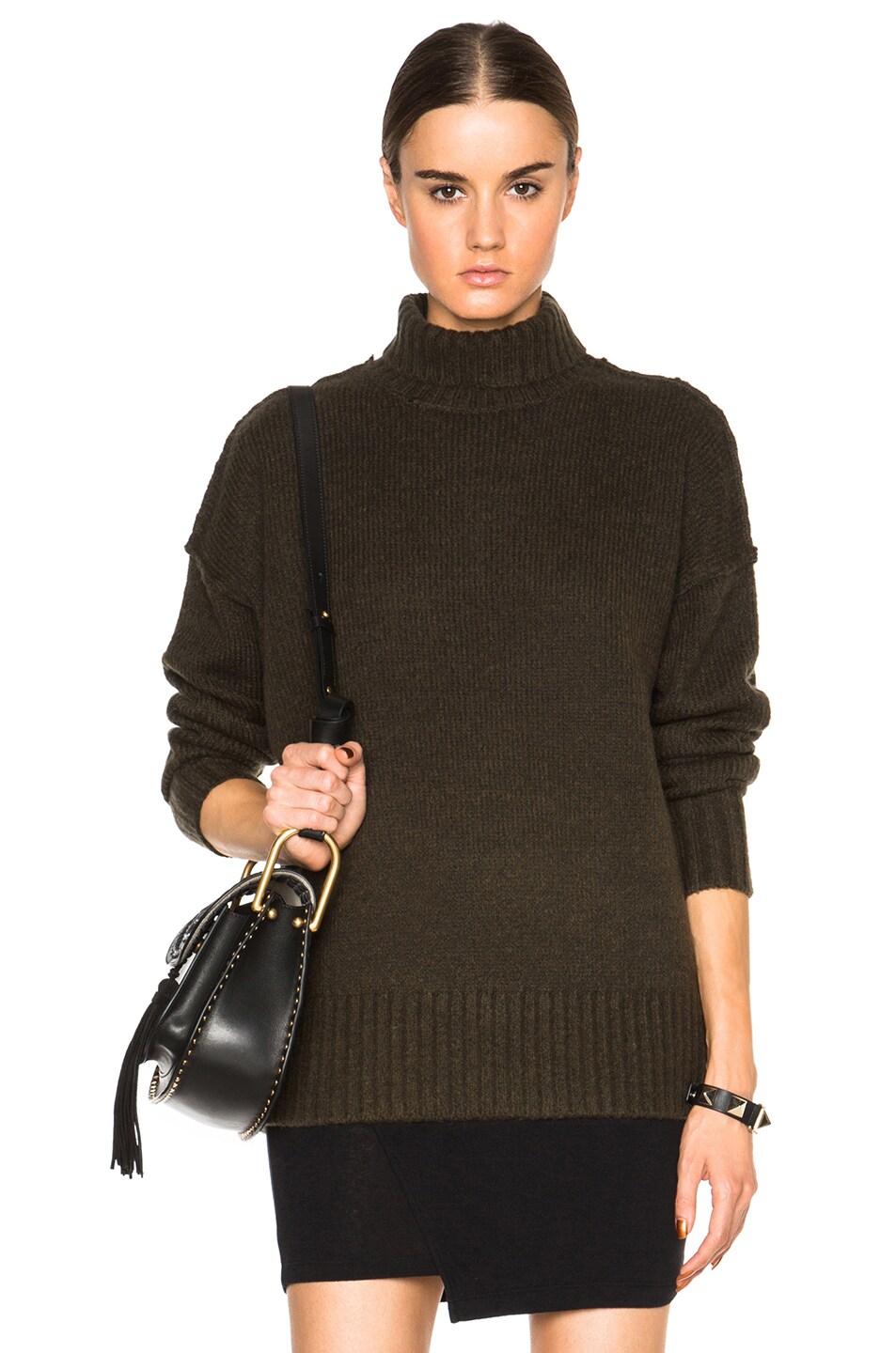 Image 1 of NLST Oversized Turtleneck Sweater in Olive Drab