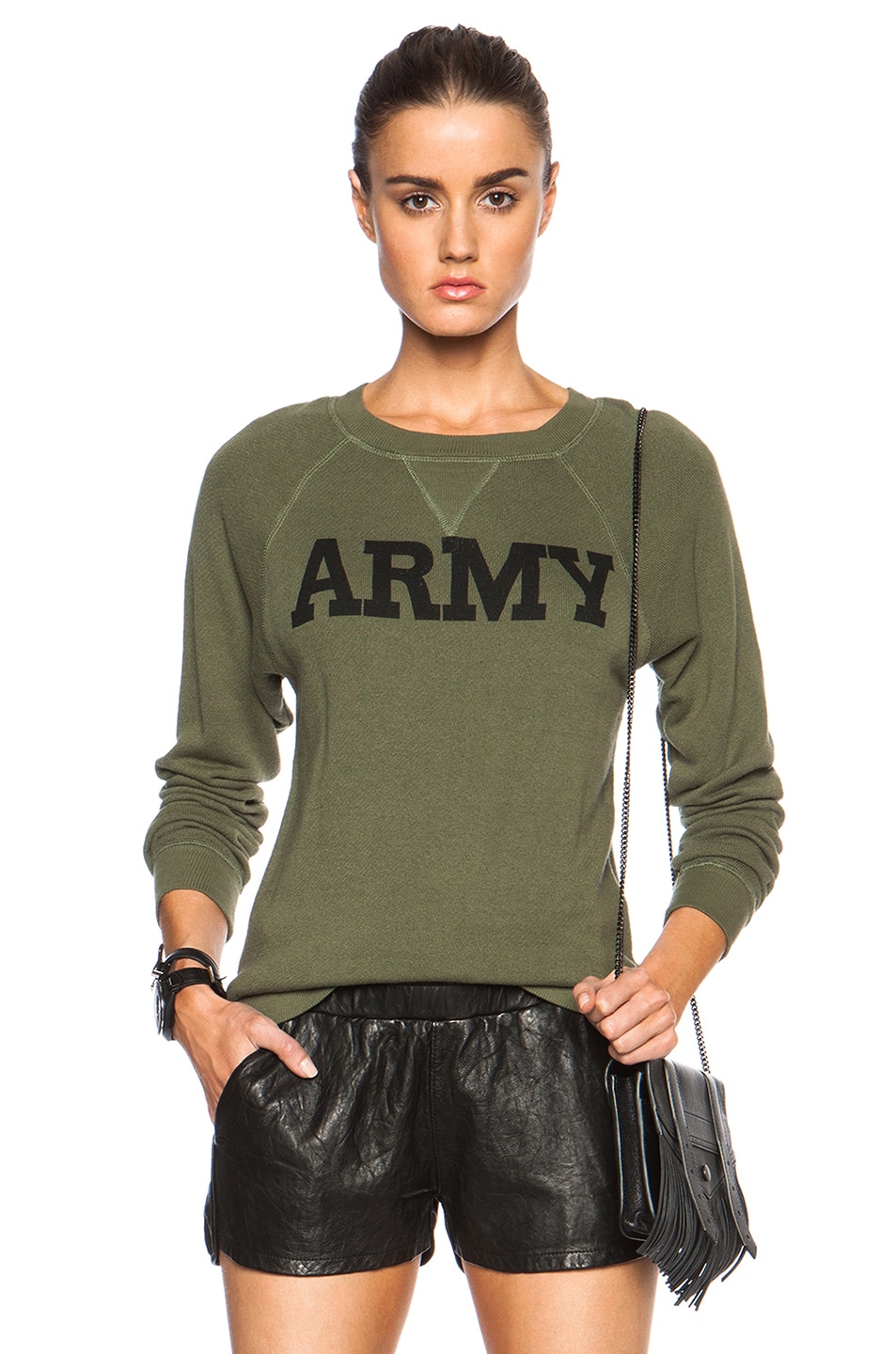 Image 1 of NLST Raglan Army Sweatshirt in Olive Drab