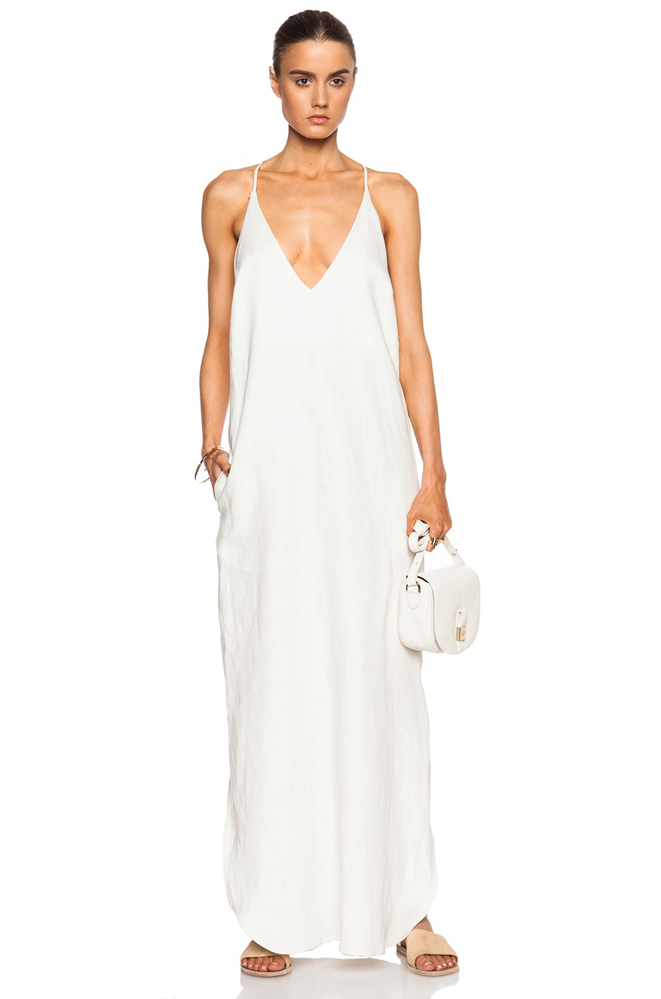 Image 1 of Nomia Cotton Slip Dress in Ivory
