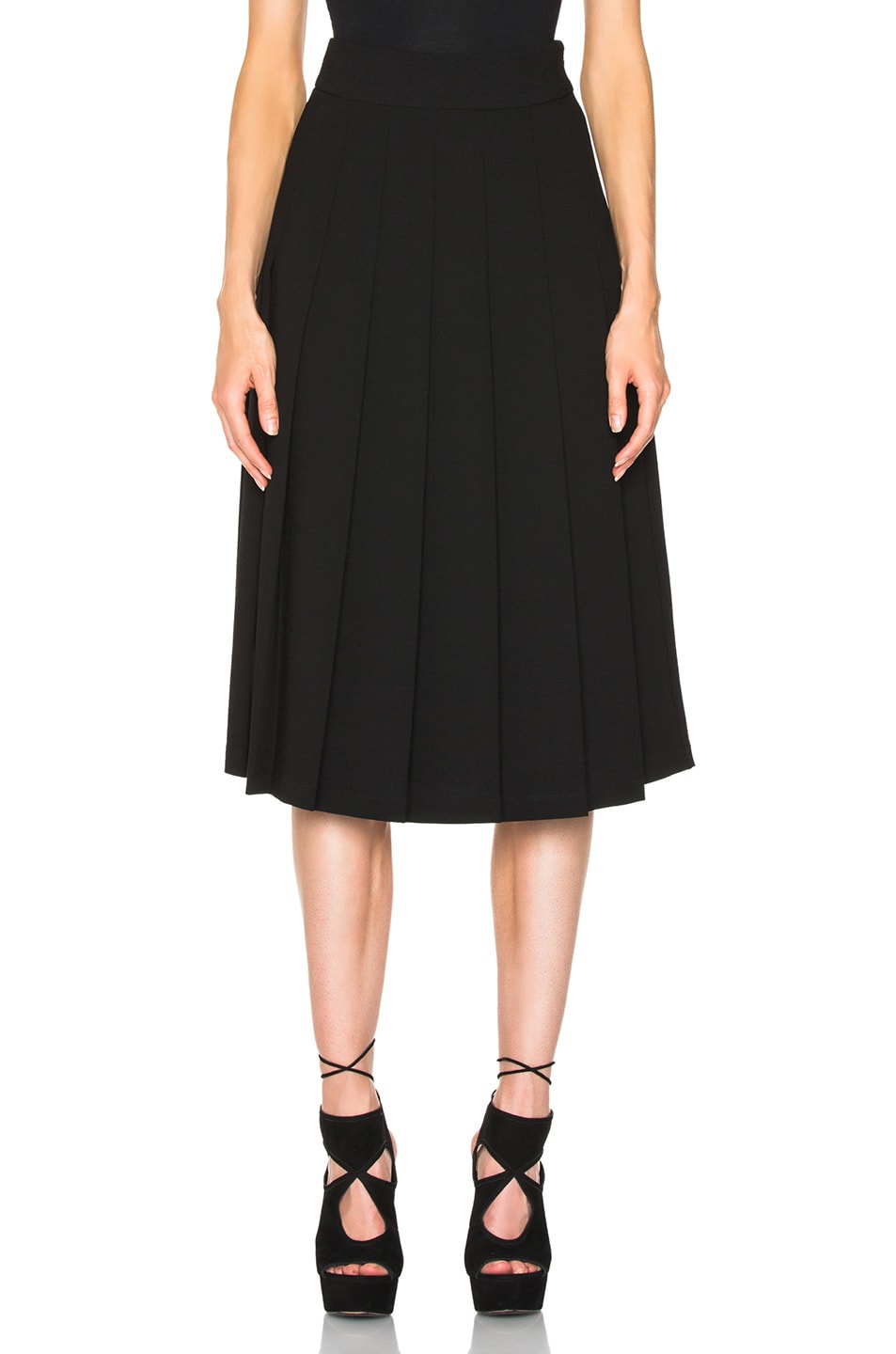 Image 1 of Nomia Pleated Midi Skirt in Black