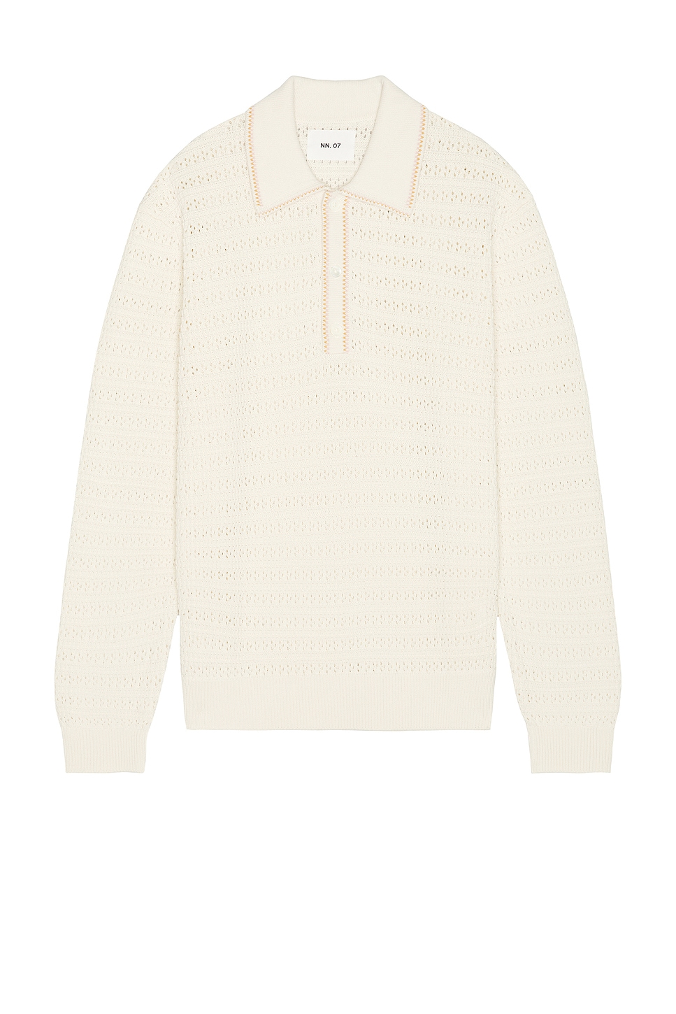 Josh Long Sleeve Polo 6636 in Ivory