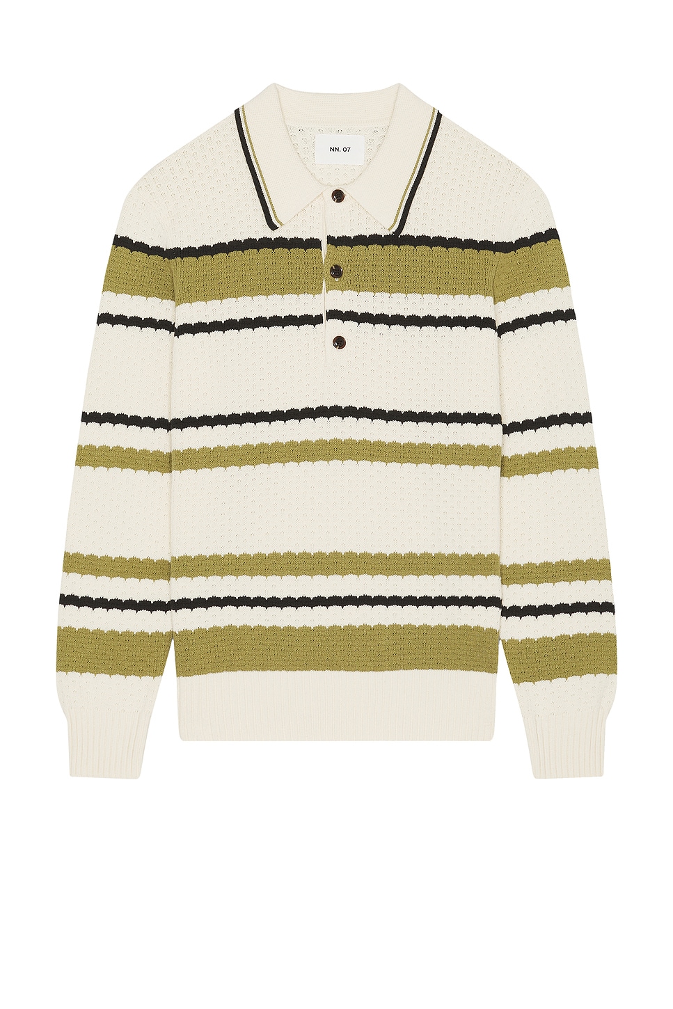 Image 1 of NN07 Alfie Polo Sweater in Ivory