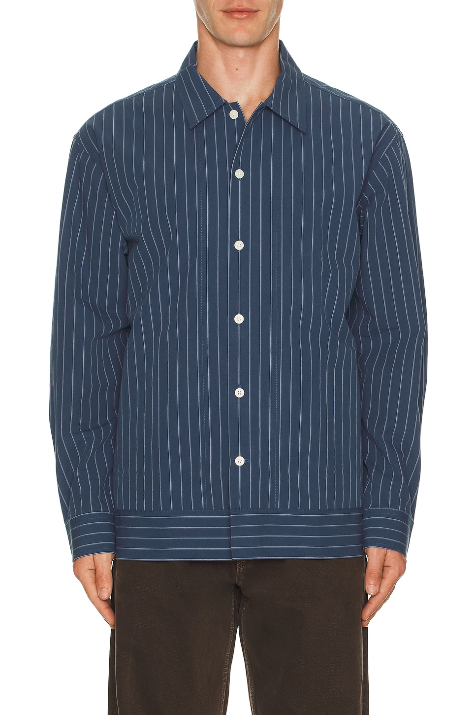 Nn07 Reed Stripe Overshirt Shacket In Multi