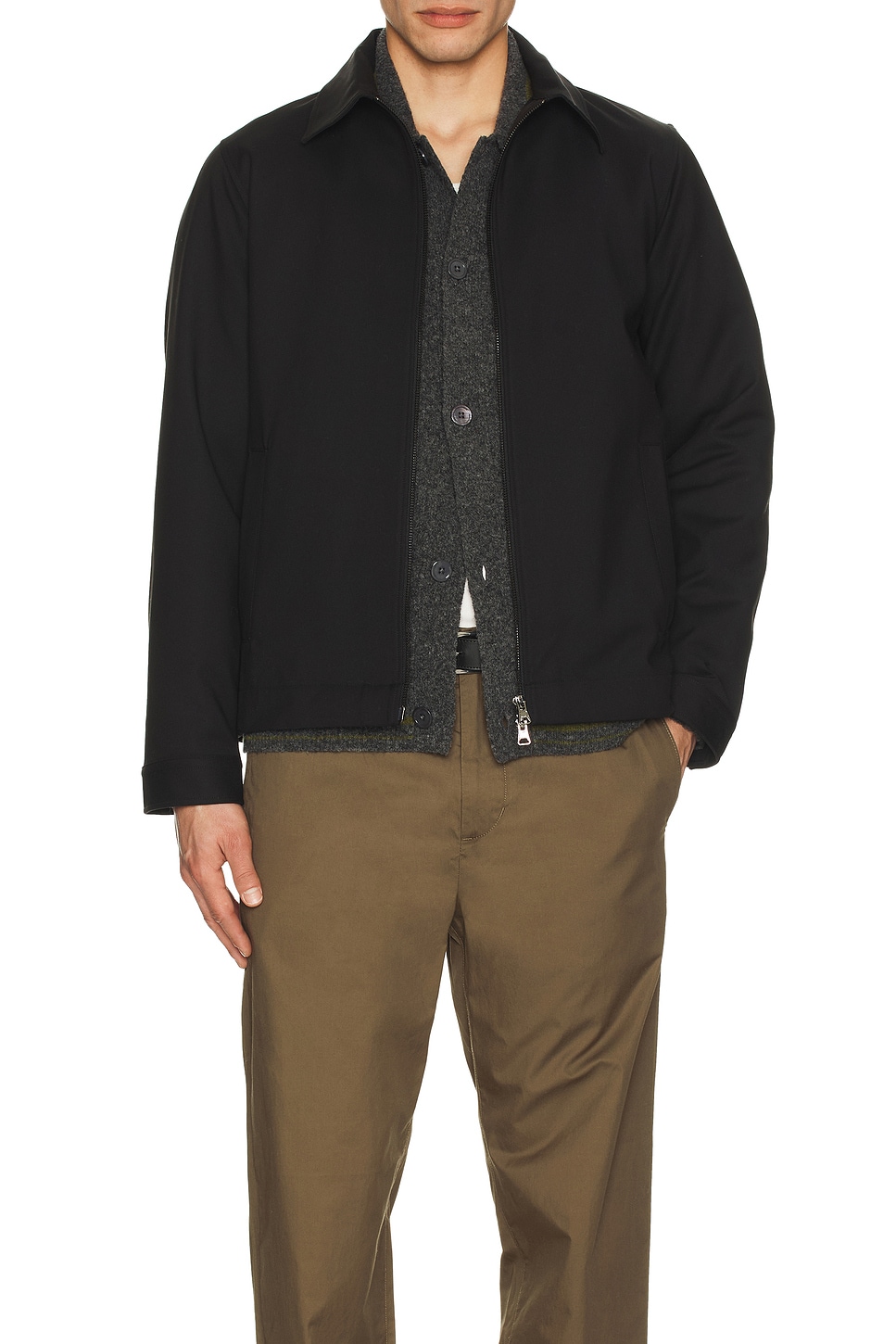 Image 1 of NN07 Ivan Zip Overshirt in Black