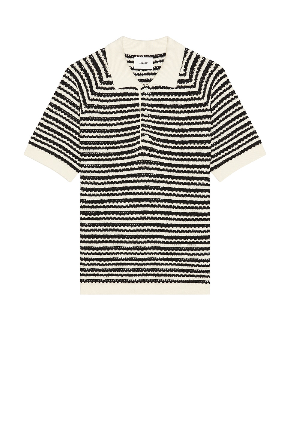 Image 1 of NN07 Brett Short Sleeve Polo 6686 in Black Stripe