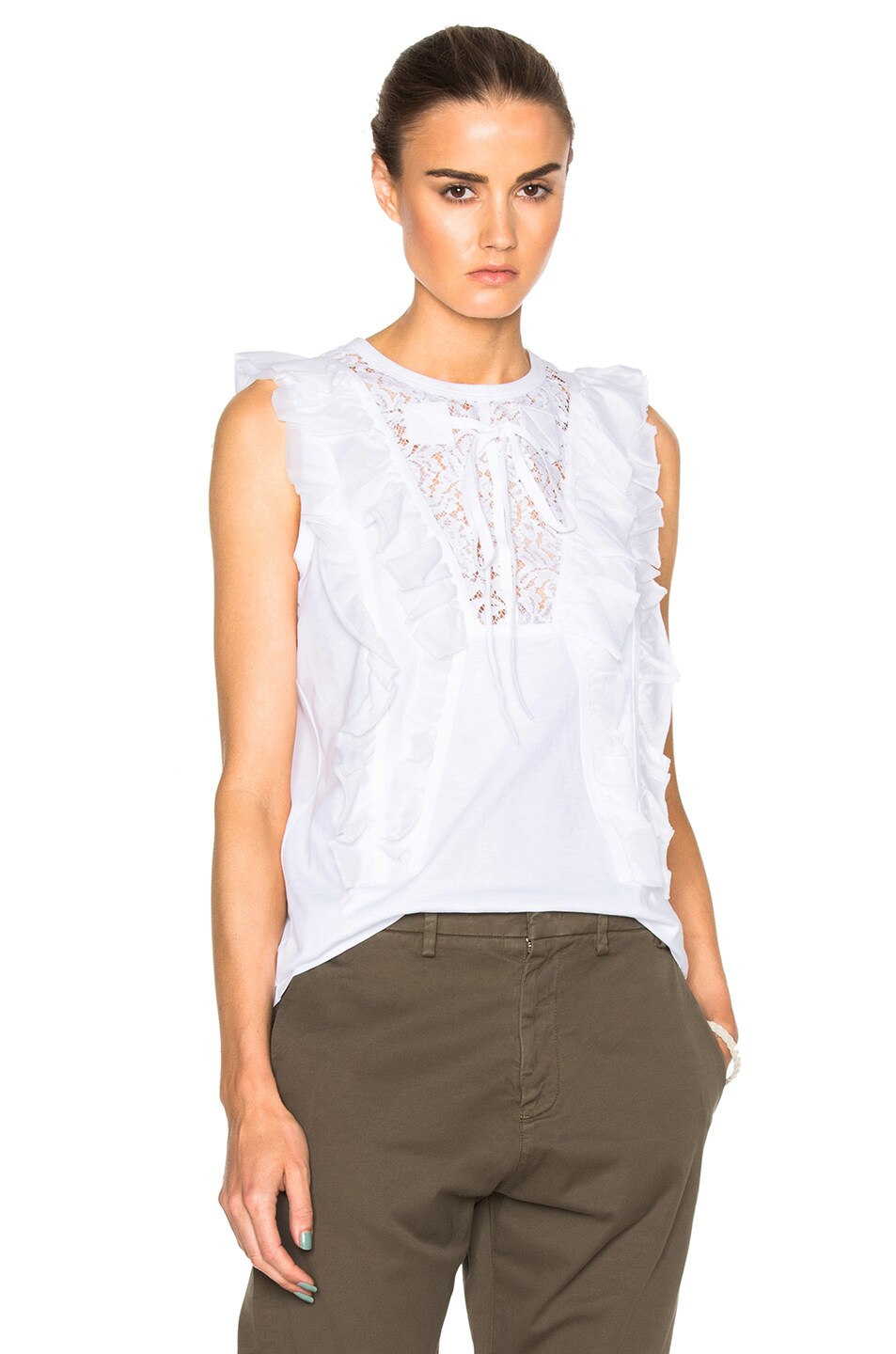 Image 1 of No. 21 Lace Tee in White