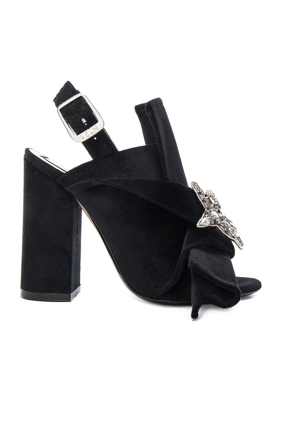 Image 1 of No. 21 Velvet Heels in Black