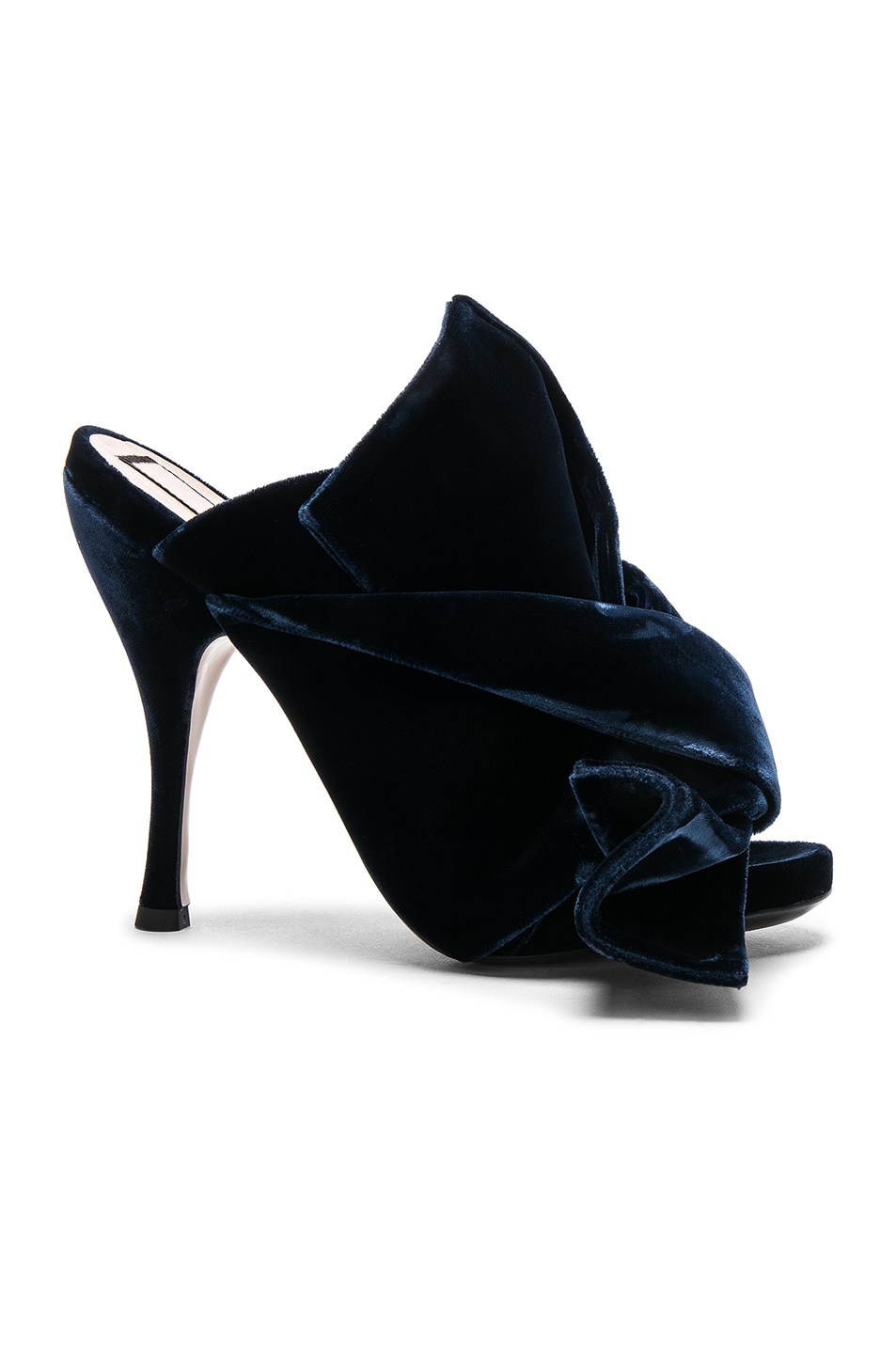 Image 1 of No. 21 Velvet Bow Heels in Velluto Oceano