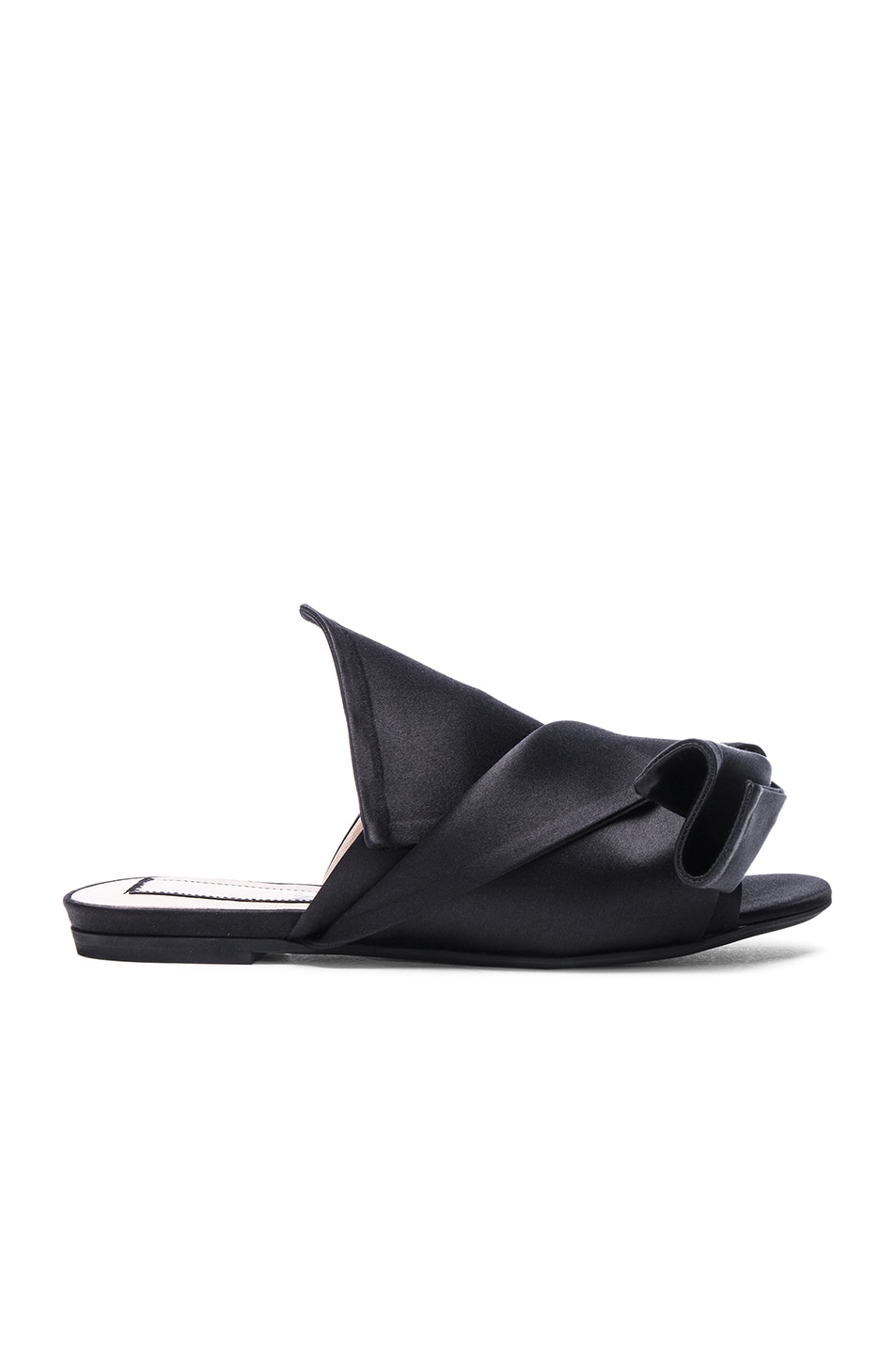 Image 1 of No. 21 Knot Front Sandal in Black