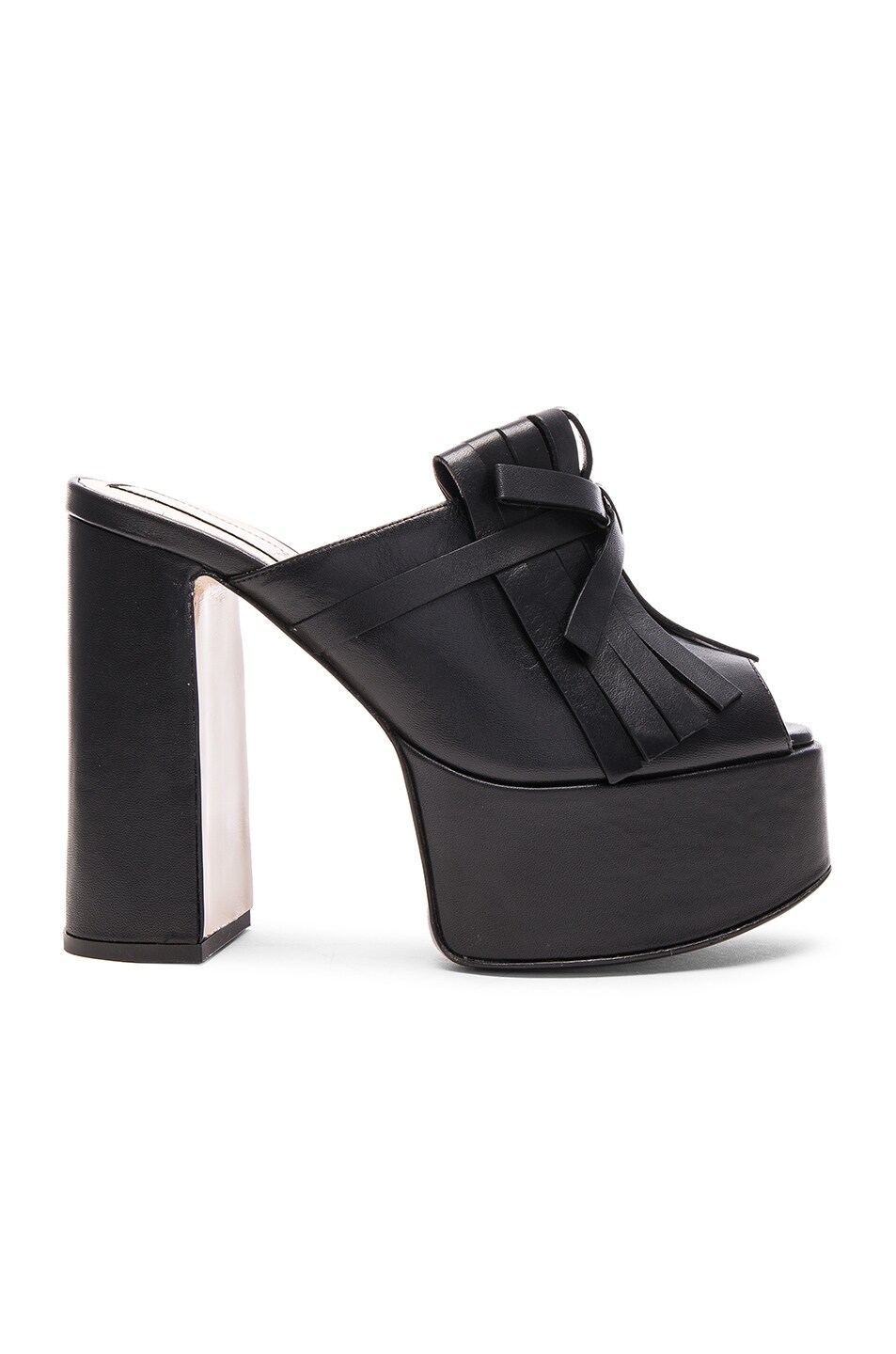 Image 1 of No. 21 Leather Platform Mules in Black