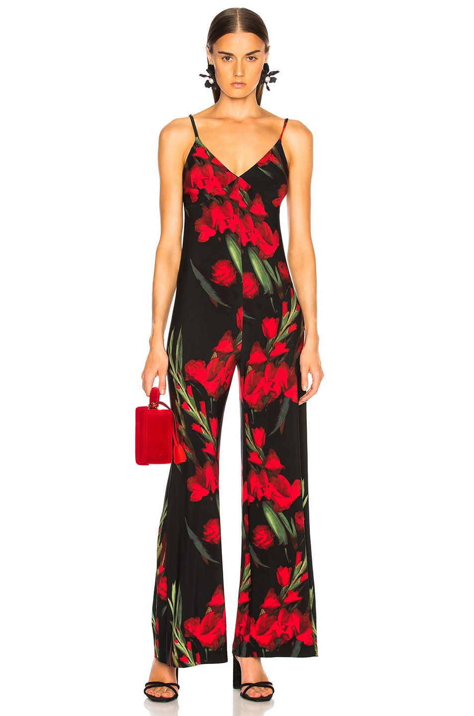Image 1 of Norma Kamali Slip Jumpsuit in Blooming Roses
