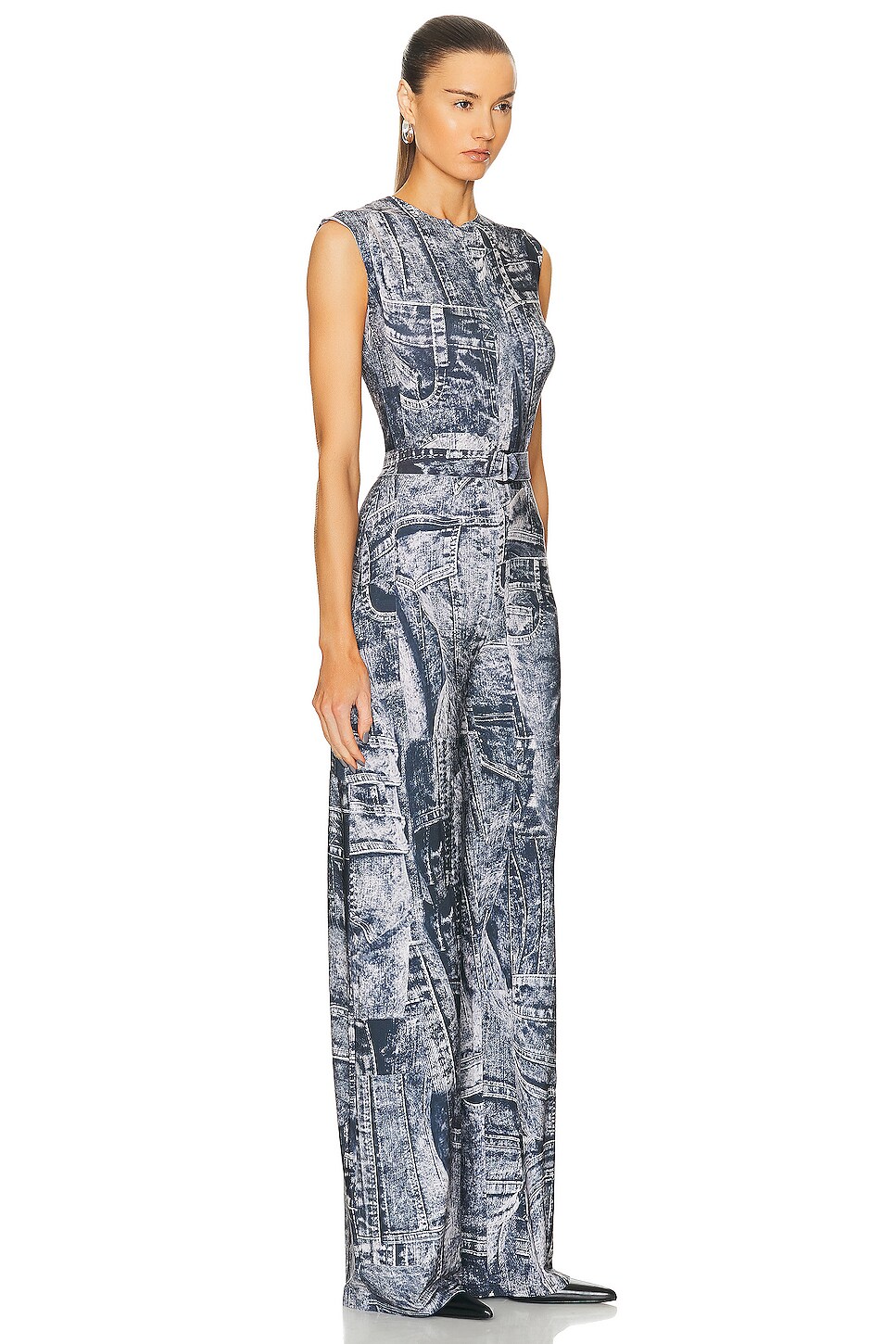 NORMA KAMALI-SLEEVELESS X STRAIGHT JUMPSUIT