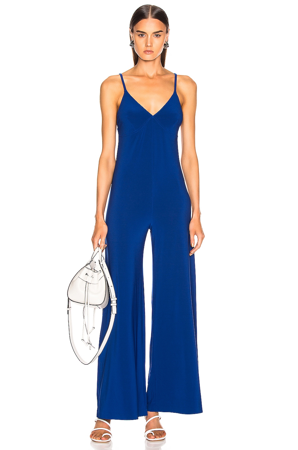 Image 1 of Norma Kamali Slip Jumpsuit in Berry Blue