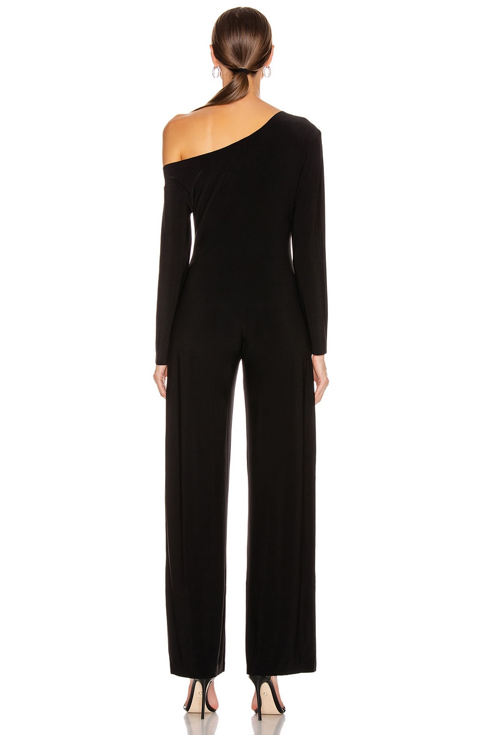 Norma Kamali Long Sleeve Drop Shoulder Jumpsuit in Black | FWRD