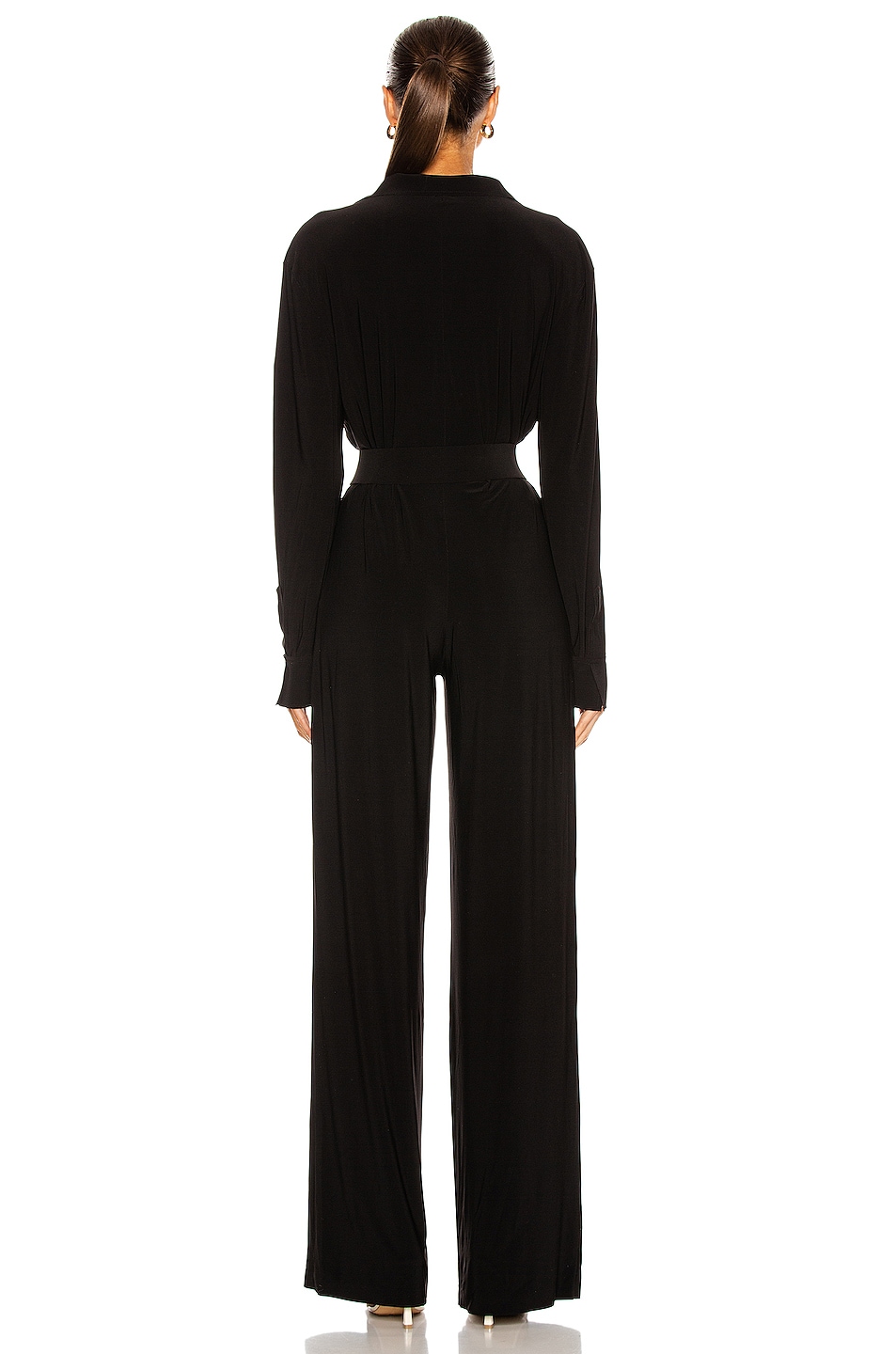 Norma Kamali Shirt Straight Leg Jumpsuit in Black | FWRD