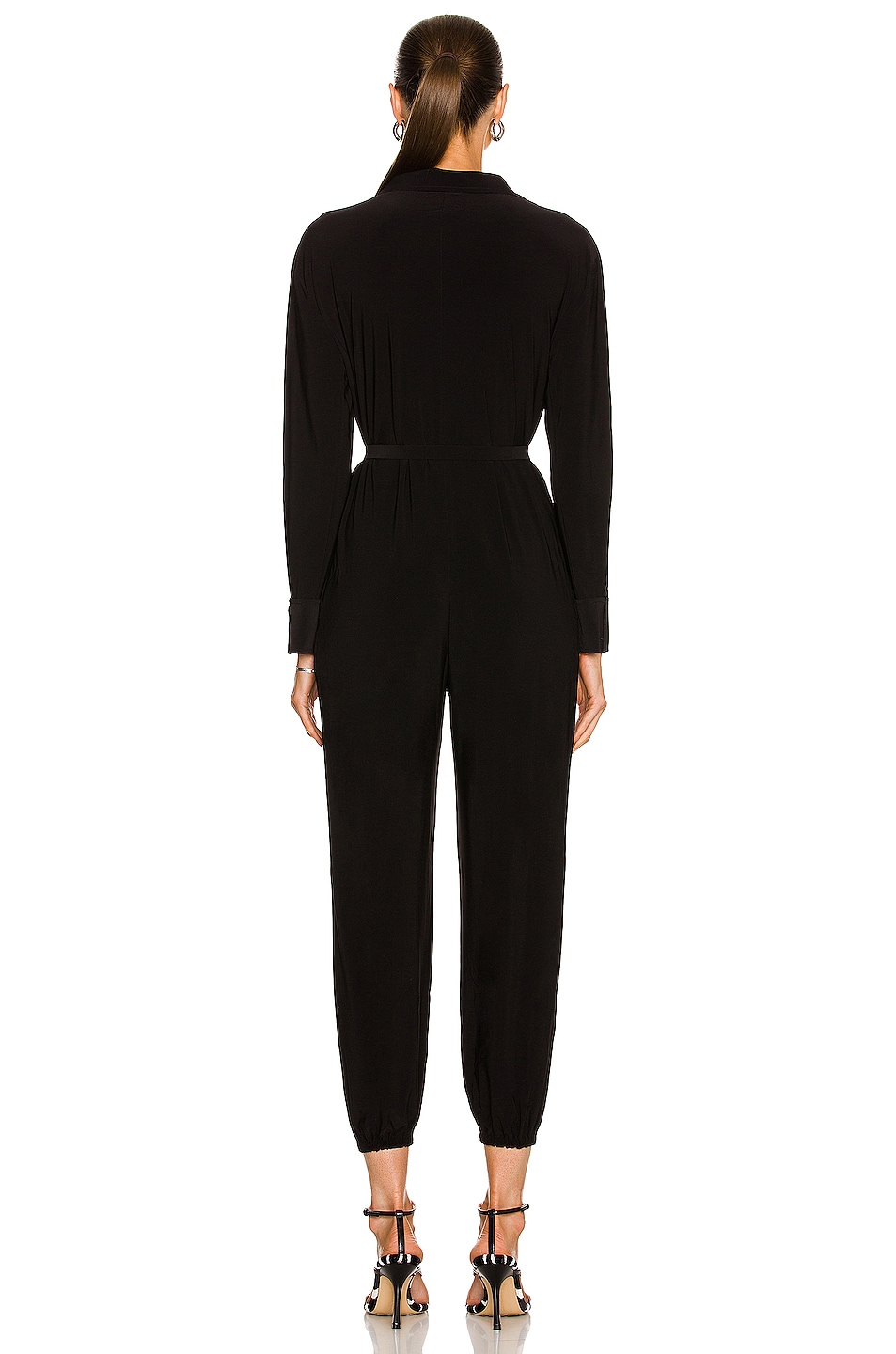 Norma Kamali Shirt Jog Jumpsuit in Black | FWRD