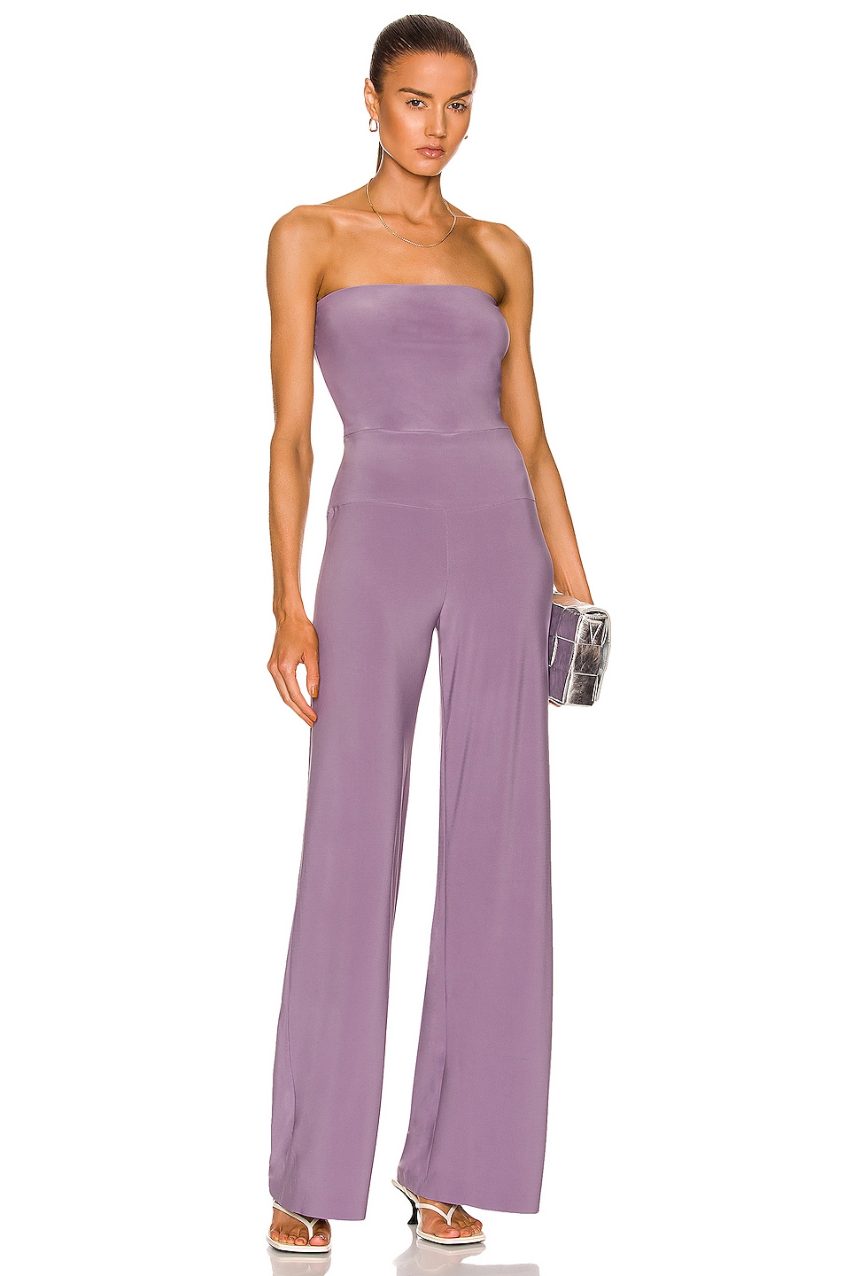Image 1 of Norma Kamali Strapless Jumpsuit in Powder Purple
