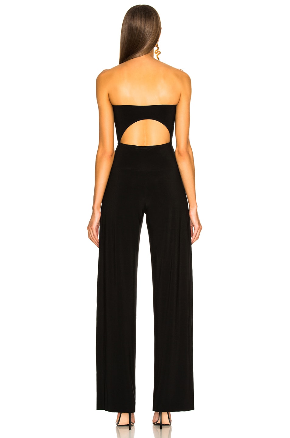 Norma Kamali Strapless Cut Out Jumpsuit in Black | FWRD