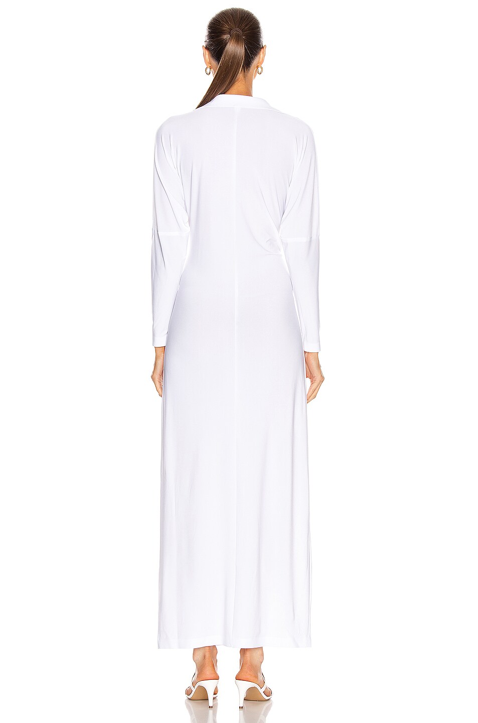 Norma Kamali Tie Front NK Shirt Dress in White | FWRD