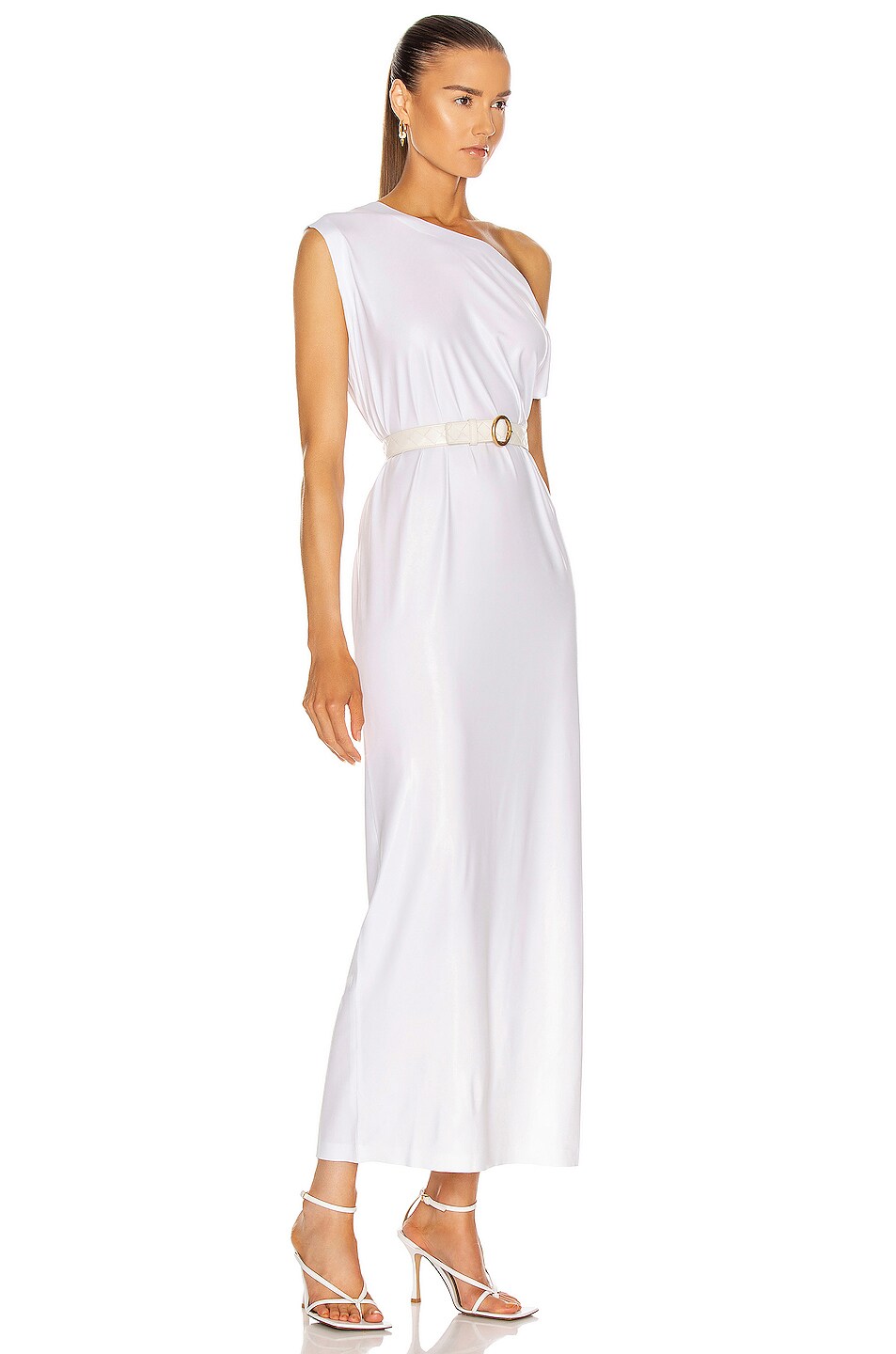 Norma Kamali Drop Shoulder Gown in White | FWRD