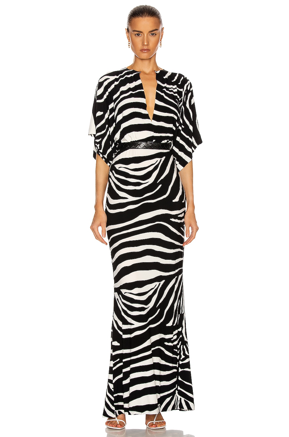 Norma Kamali Obie Gown in Large Zebra | FWRD