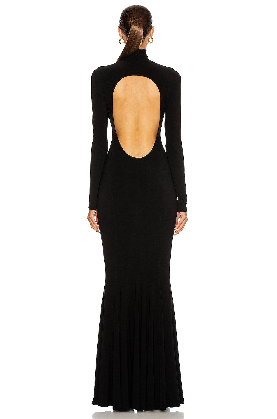 turtleneck open back dress