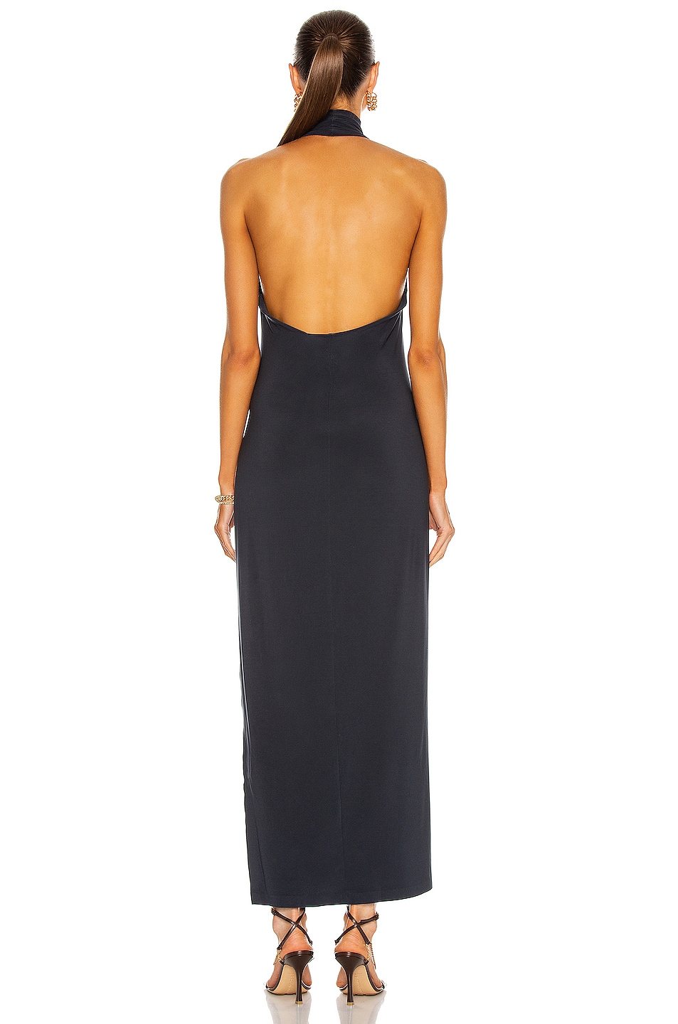 norma kamali halter turtle gown