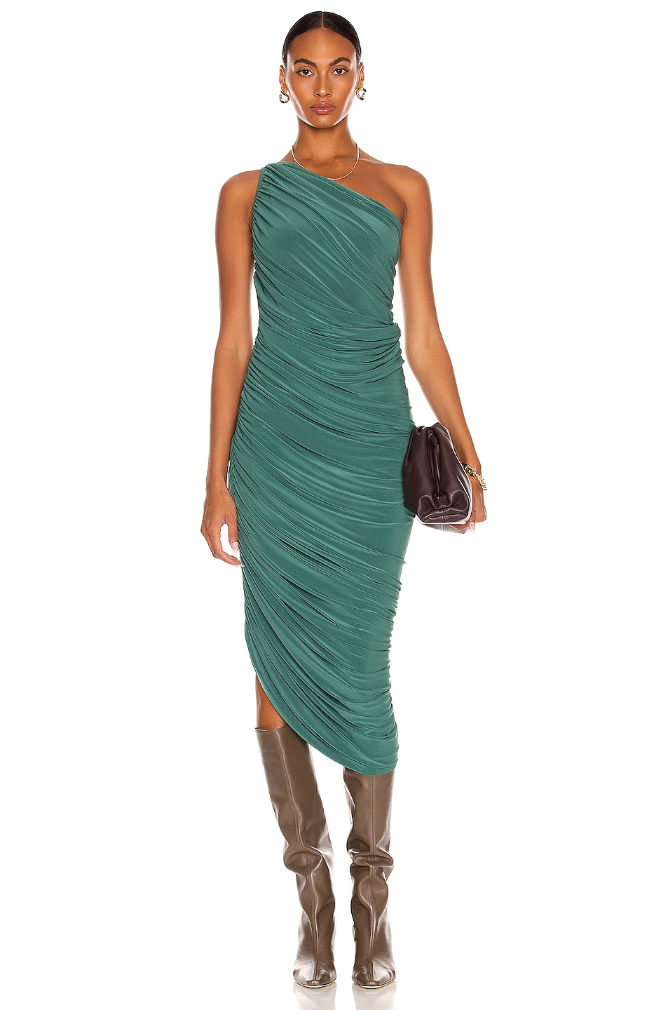 Image 1 of Norma Kamali Diana Gown in Mountain Green