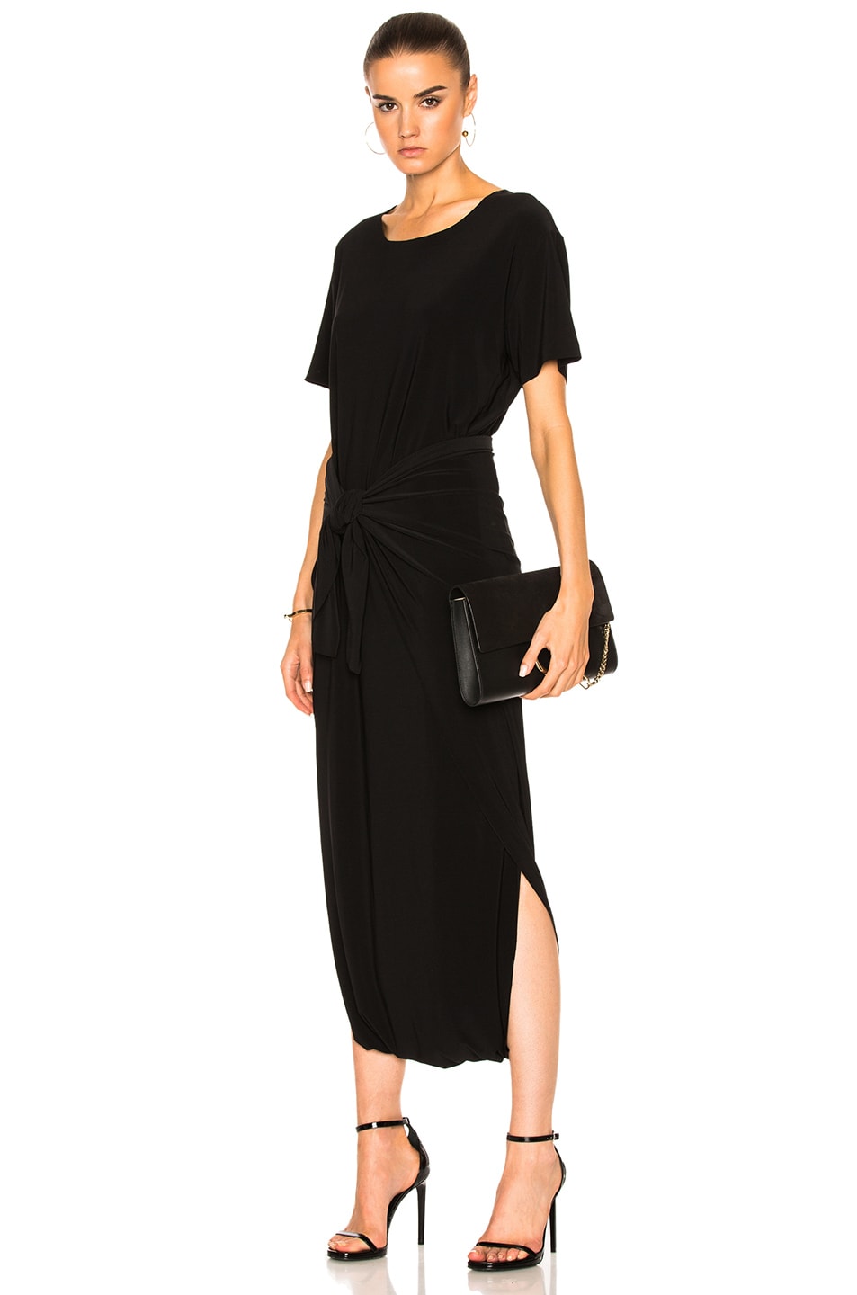 Image 1 of Norma Kamali Short Sleeve Diaper Dress in Black