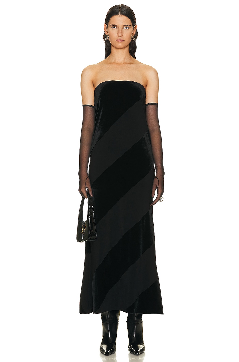 Image 1 of Norma Kamali Spiral Strapless Dress in Black